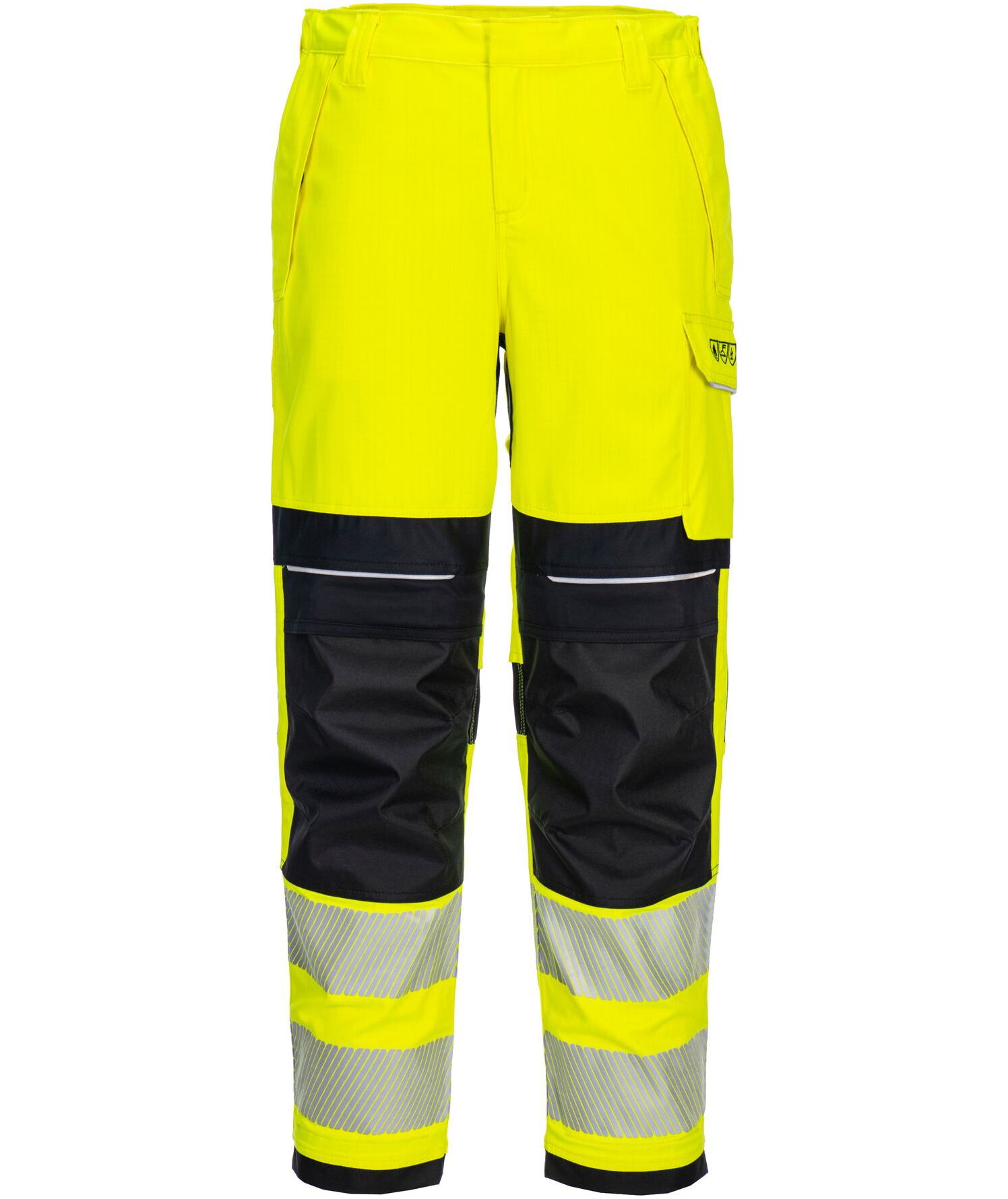 Portwest PW3 Modaflame Damen Arbeitshose, Hi-vis Gelb/Schwarz
