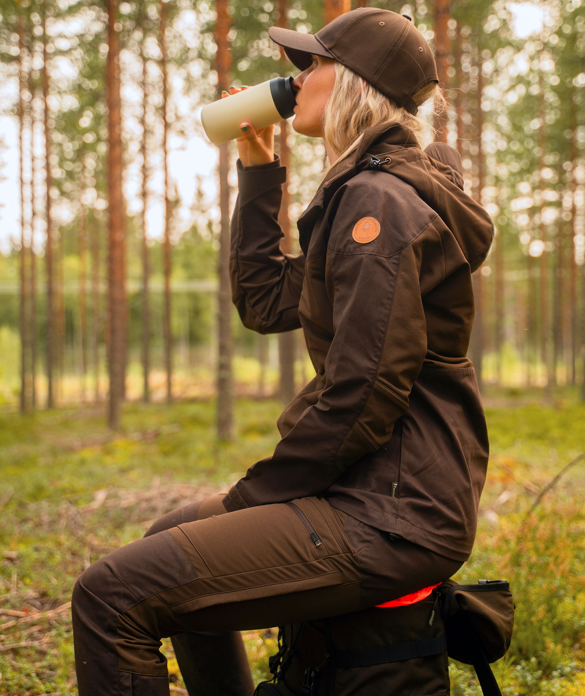 Pinewood&nbsp;Finnveden Hybrid dame friluftsjakke, Dark brown, large image number 4