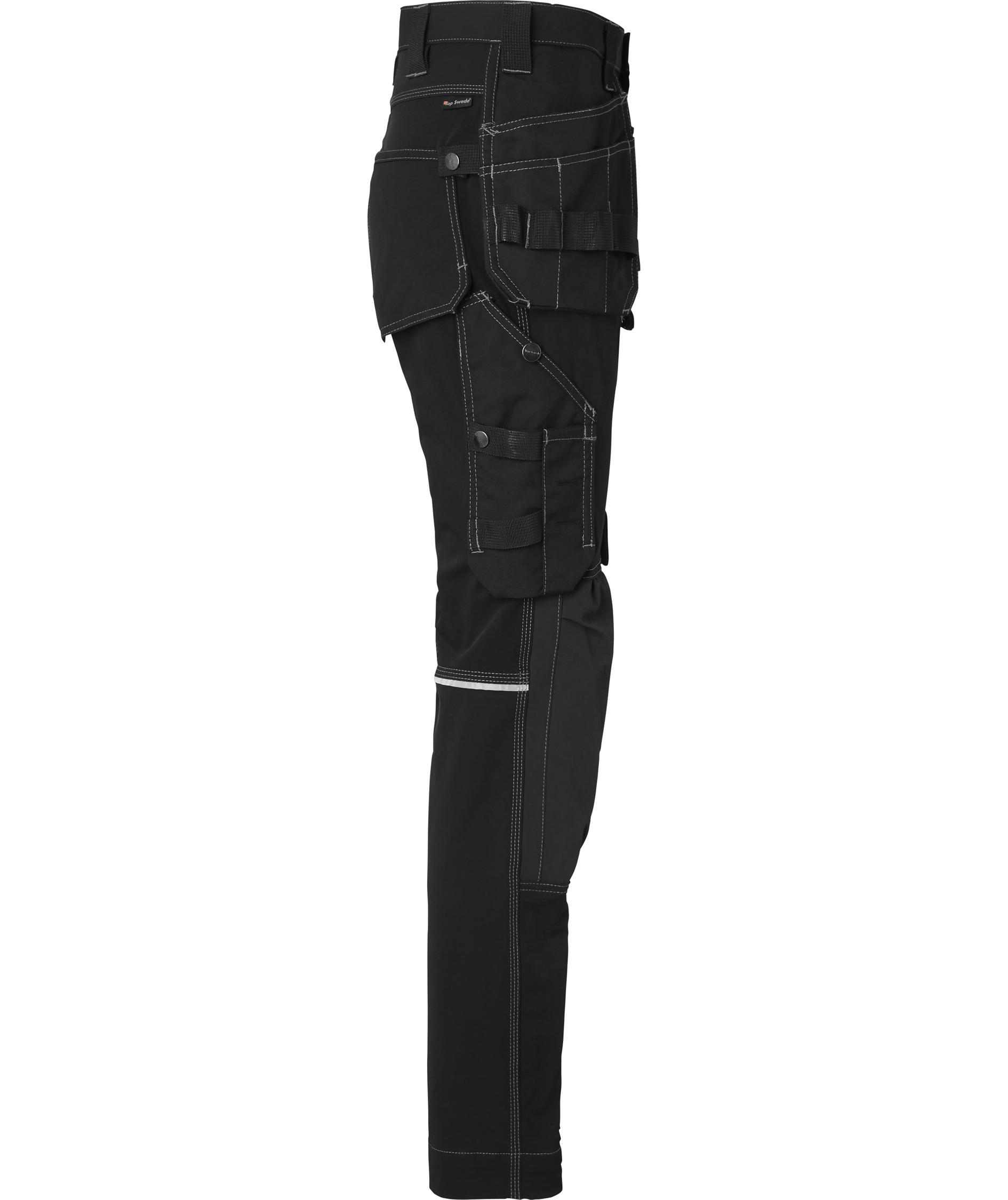 Top Swede dame h&aring;ndv&aelig;rkerbukser 307 full stretch, Sort, large image number 2