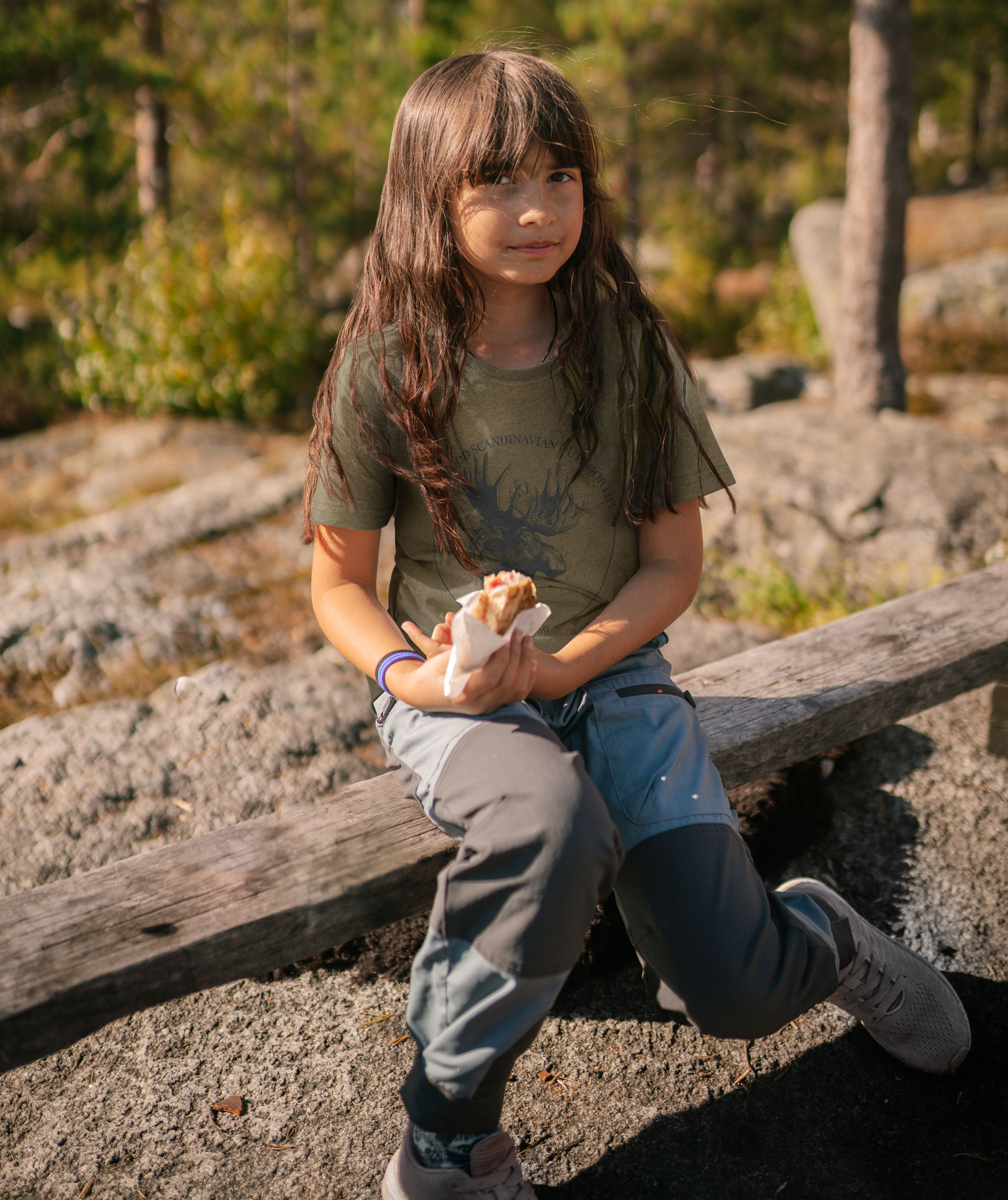 Pinewood Caribou outdoorbukser til b&oslash;rn, Storm Blue/Dark Anthracite