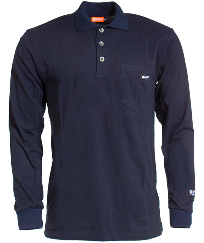 Tranemo lang&auml;rmeliges Poloshirt, Marine