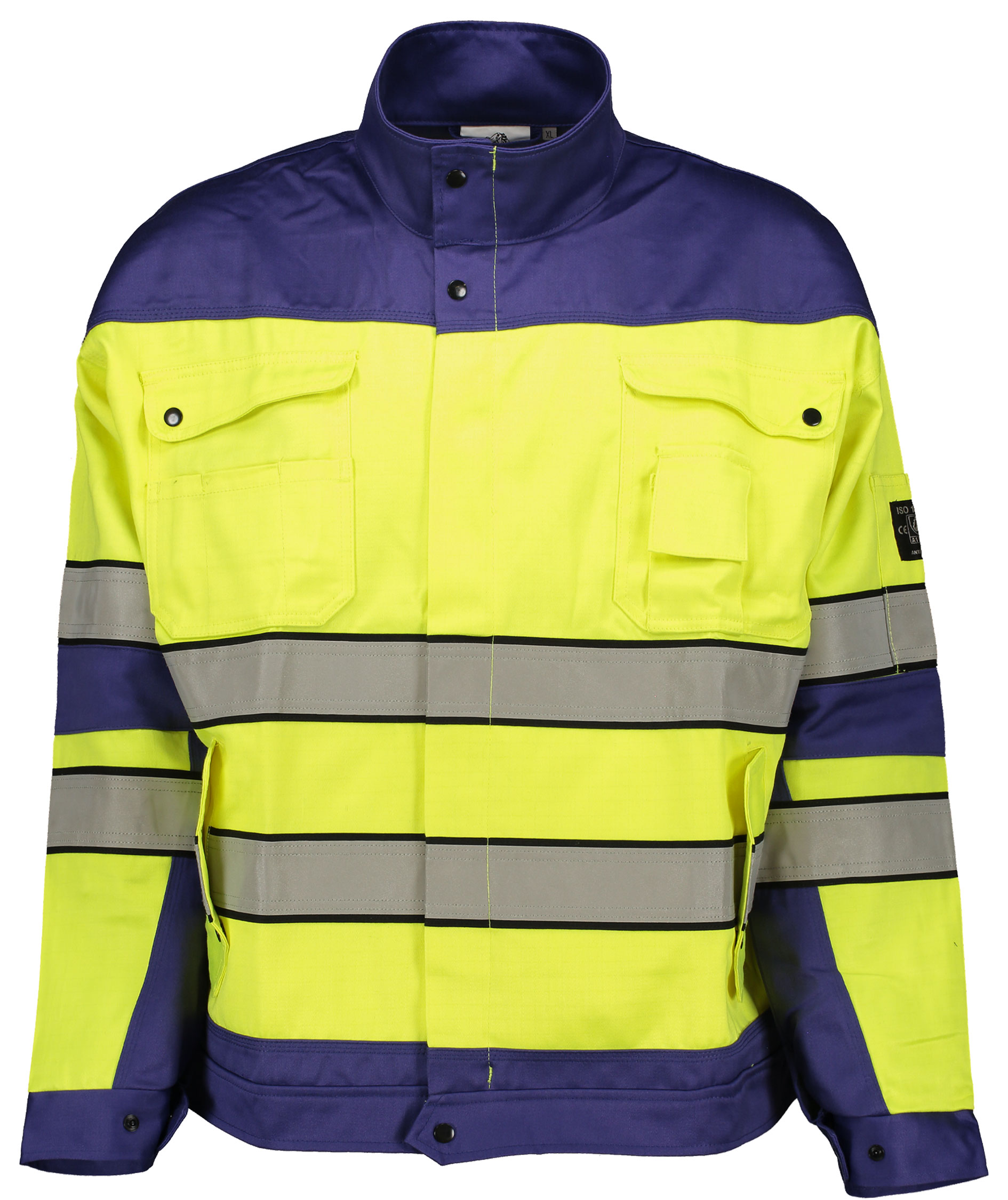 Bulldog Multinorm arbeidsjakke, Bl&aring;/Hi-vis gul