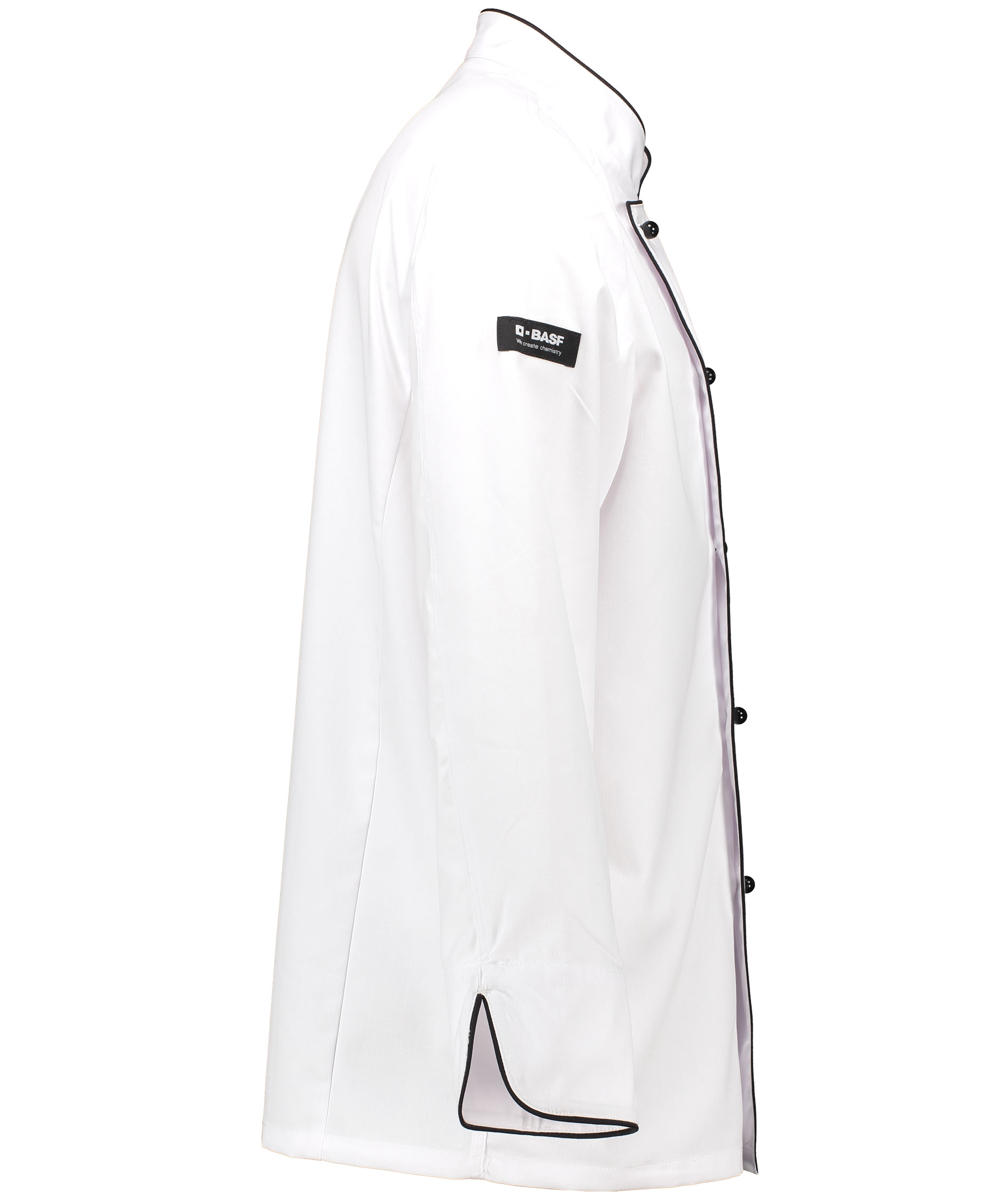 Karlowsky kokkejakke uden knapper, Hvid/Sort, large image number 3