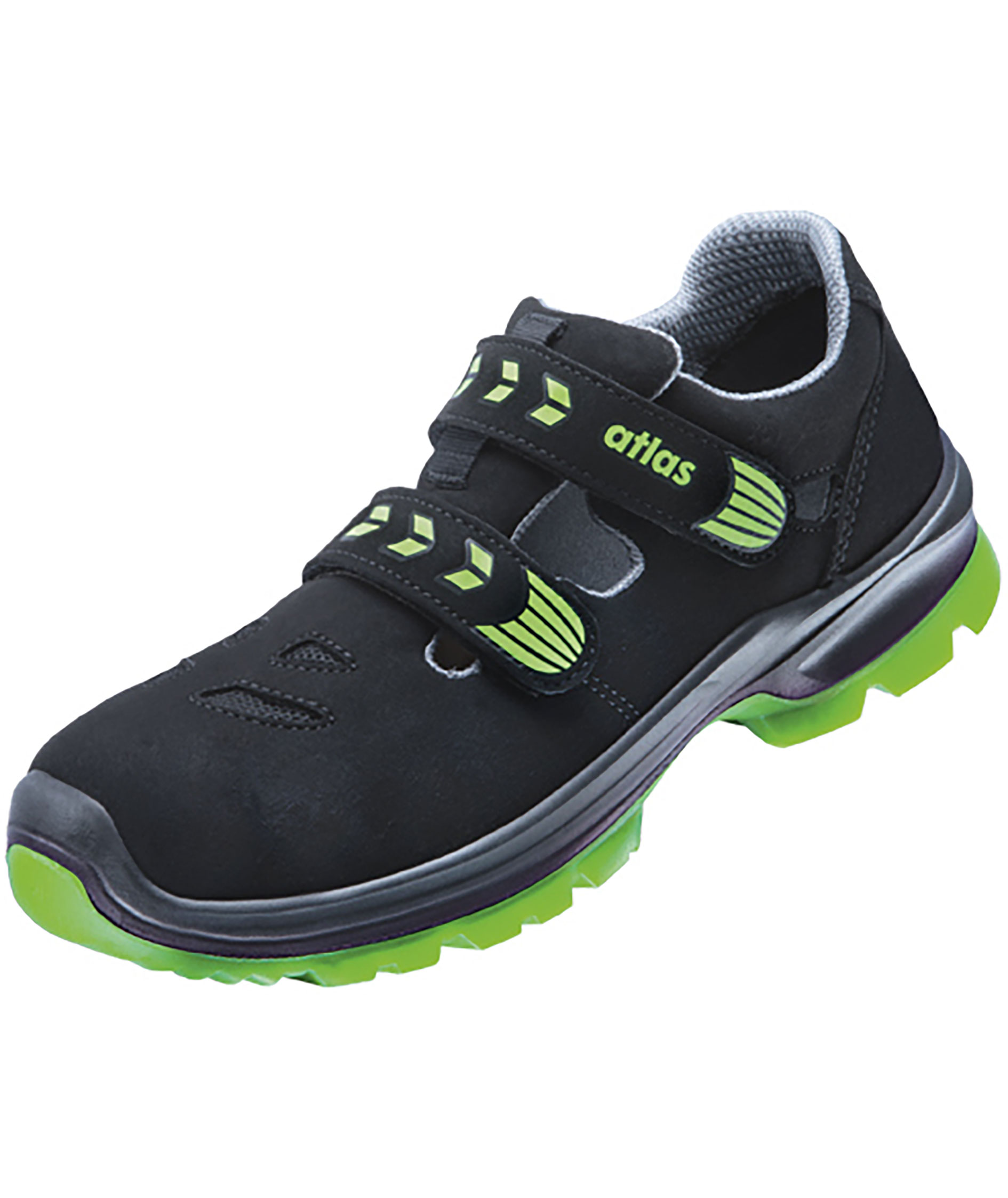 Atlas Sportline 265 safety sandals S1P, Black/Neon-green