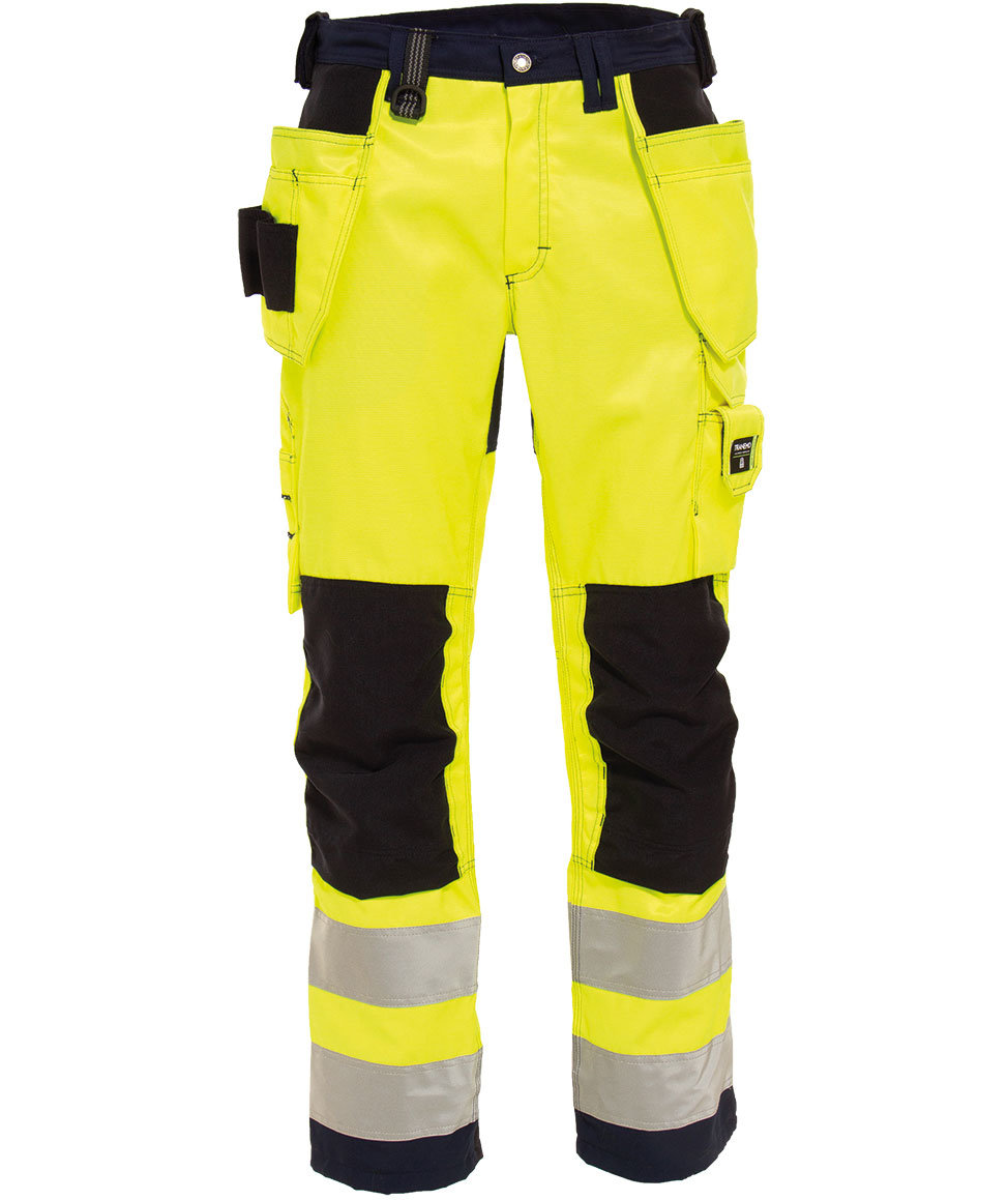 Tranemo CE-ME craftsman trousers, Hi-vis Yellow/Marine
