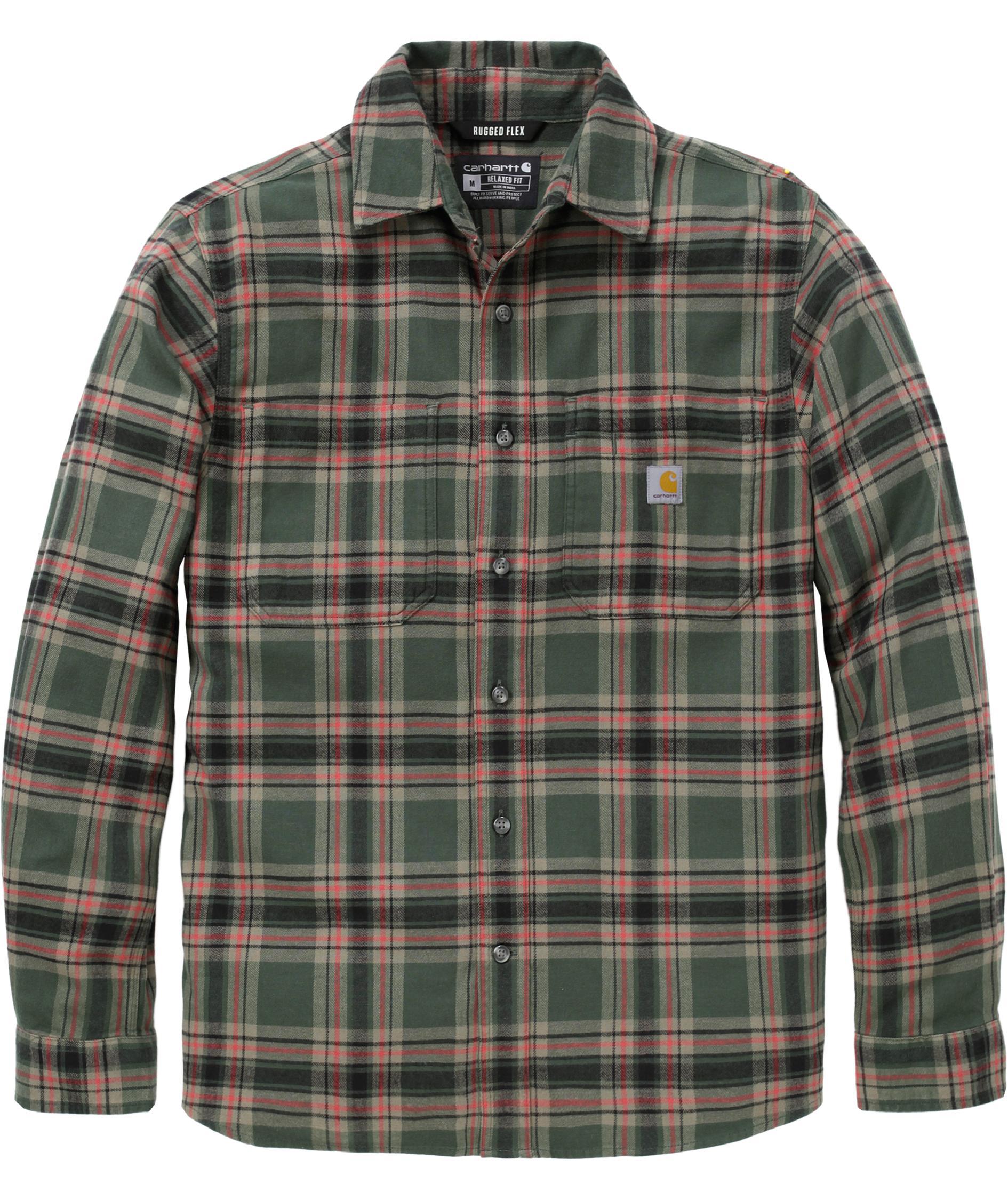 Carhartt flannelskjorte, Forestry Green/Amber Terrain, Forestry Green/Amber Terrain, swatch