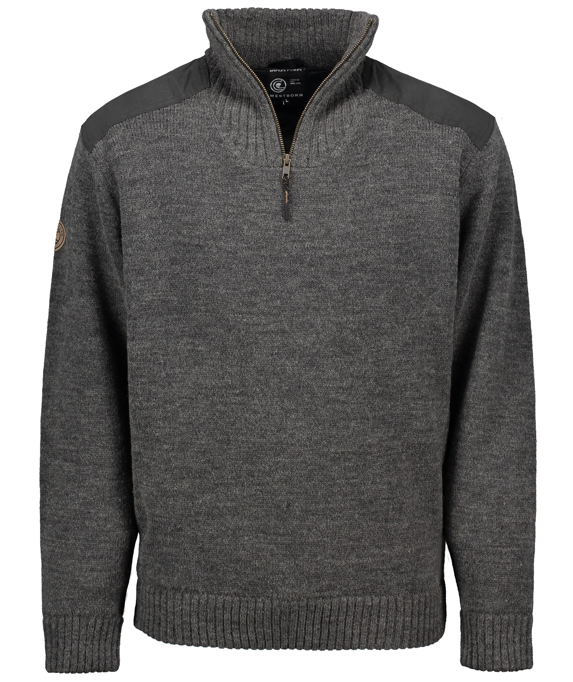 Westborn windbreaker stickad tr&ouml;ja, Charcoal Melange