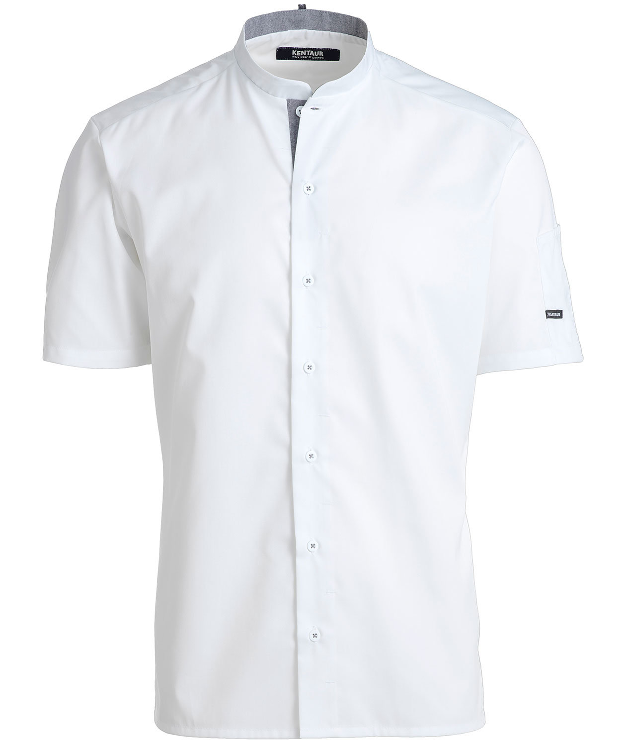 Kentaur modern fit kort&auml;rmad kockskjorta/serveringsskjorta, Vit