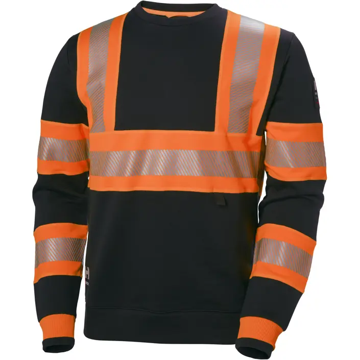 HiViz Warnschutz-Sweatshirt Mit Rundhalsausschnitt – Sicherheits-Fleecepullover, S-3XL, Navy