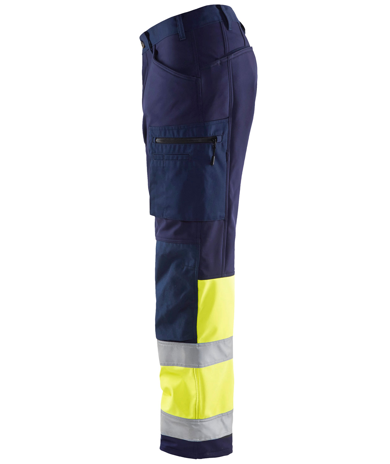 Bl&aring;kl&auml;der Softshell Arbeitshose, Marine/Hi-Vis gelb, large image number 2