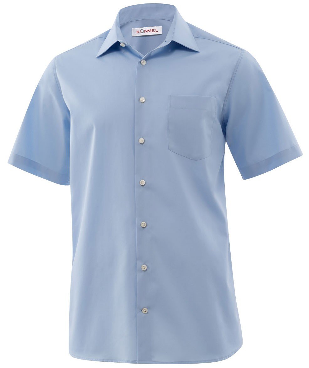 K&uuml;mmel Frankfurt kort&auml;rmad Slim fit skjorta med br&ouml;stficka, Ljusbl&aring;