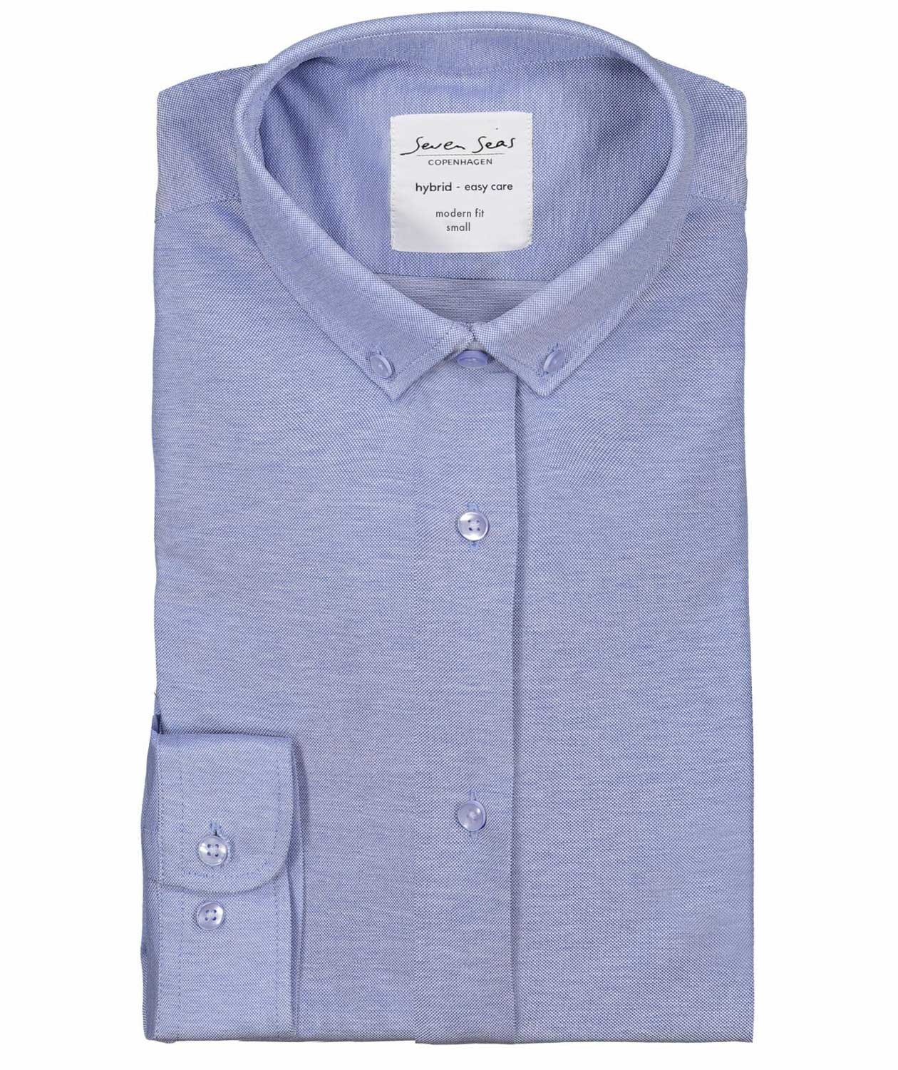 Seven Seas Modern fit dame jerseyskjorte, Lysebl&aring;, large image number 3