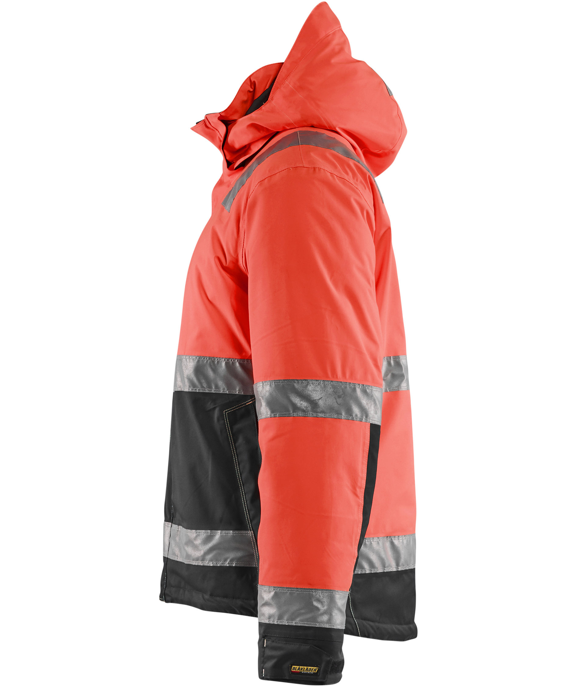Bl&aring;kl&auml;der Vinter arbeidsjakke, Hi-Vis r&oslash;d/svart, large image number 3