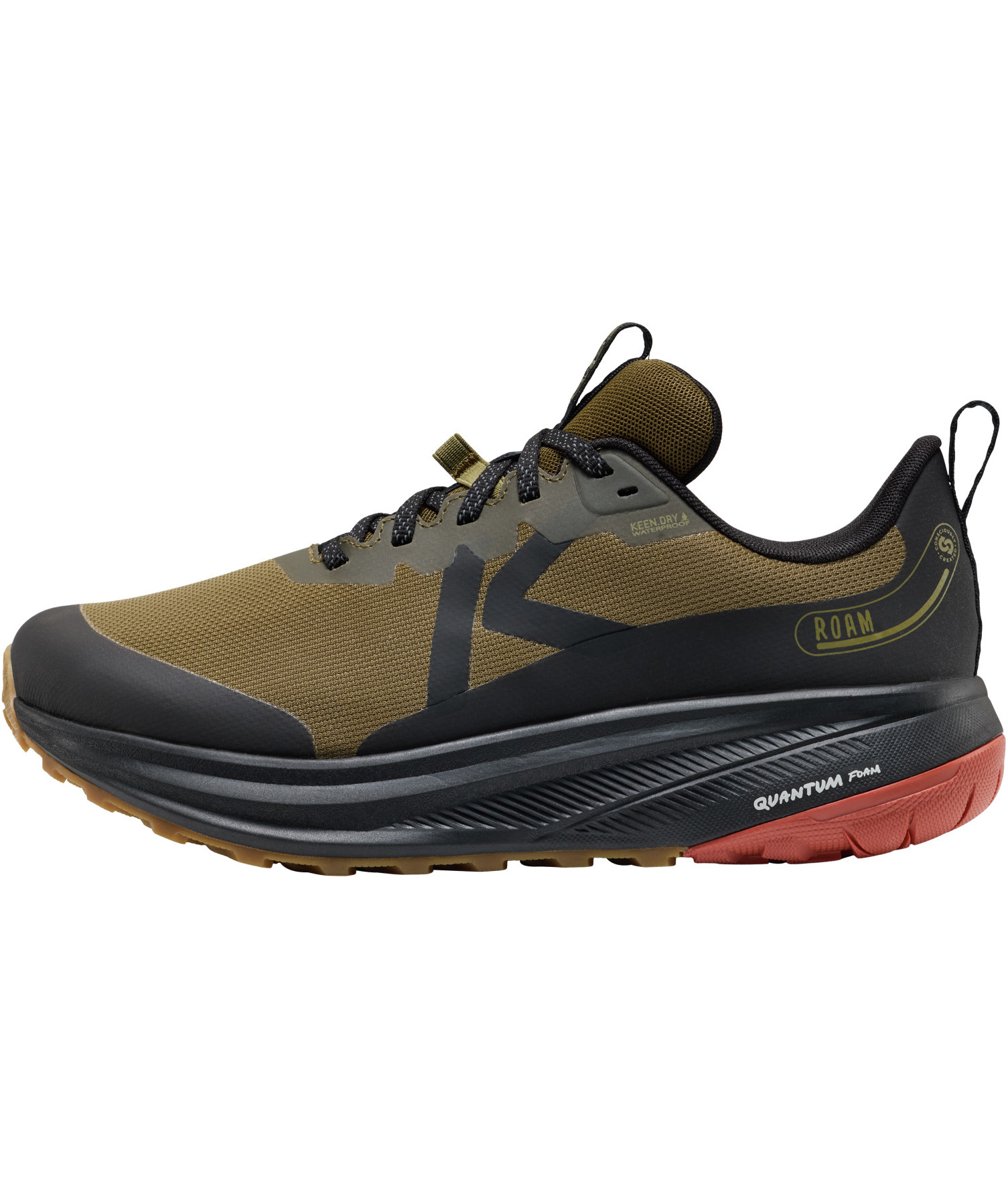 Keen Roam WP running shoes, Dark Olive/Burnt Brick, large image number 3