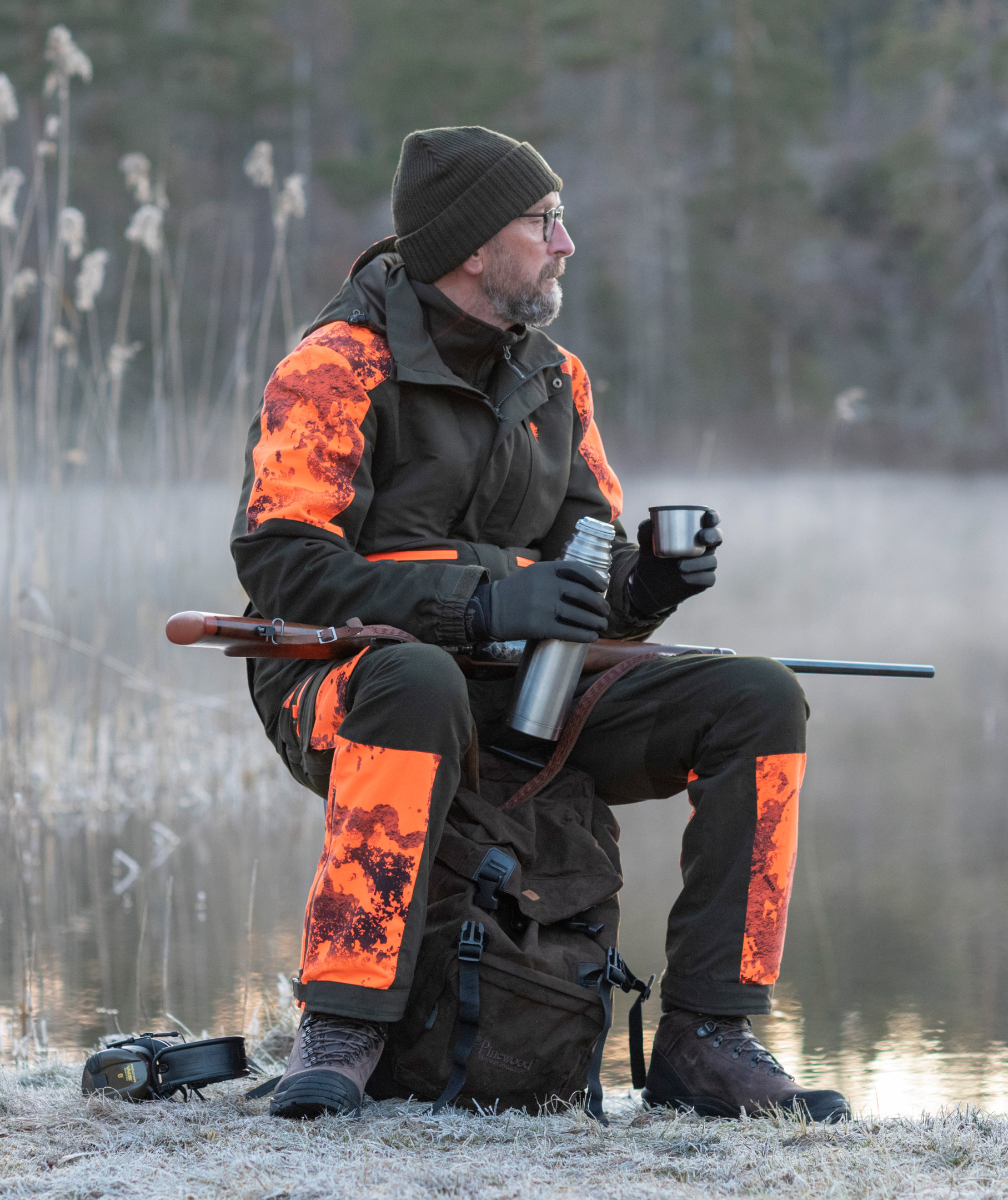 Pinewood Forrest Camou bukser, Mosgr&oslash;n/strata blaze