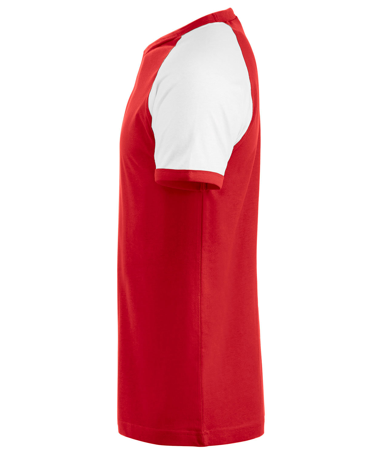 Clique Raglan T-shirt, R&oslash;d/Hvid, large image number 1