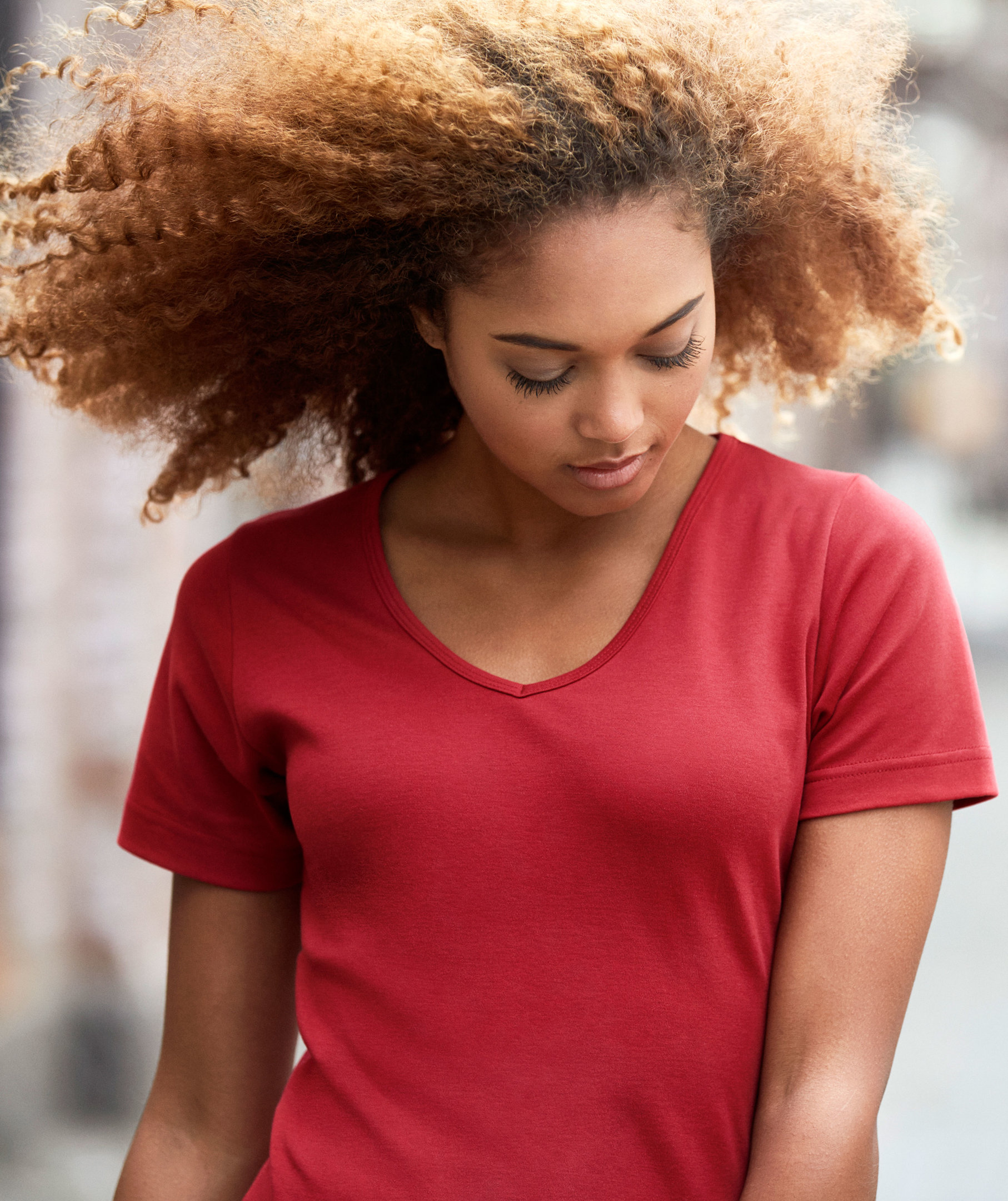 ID Interlock dame T-skjorte, R&oslash;d, large image number 4