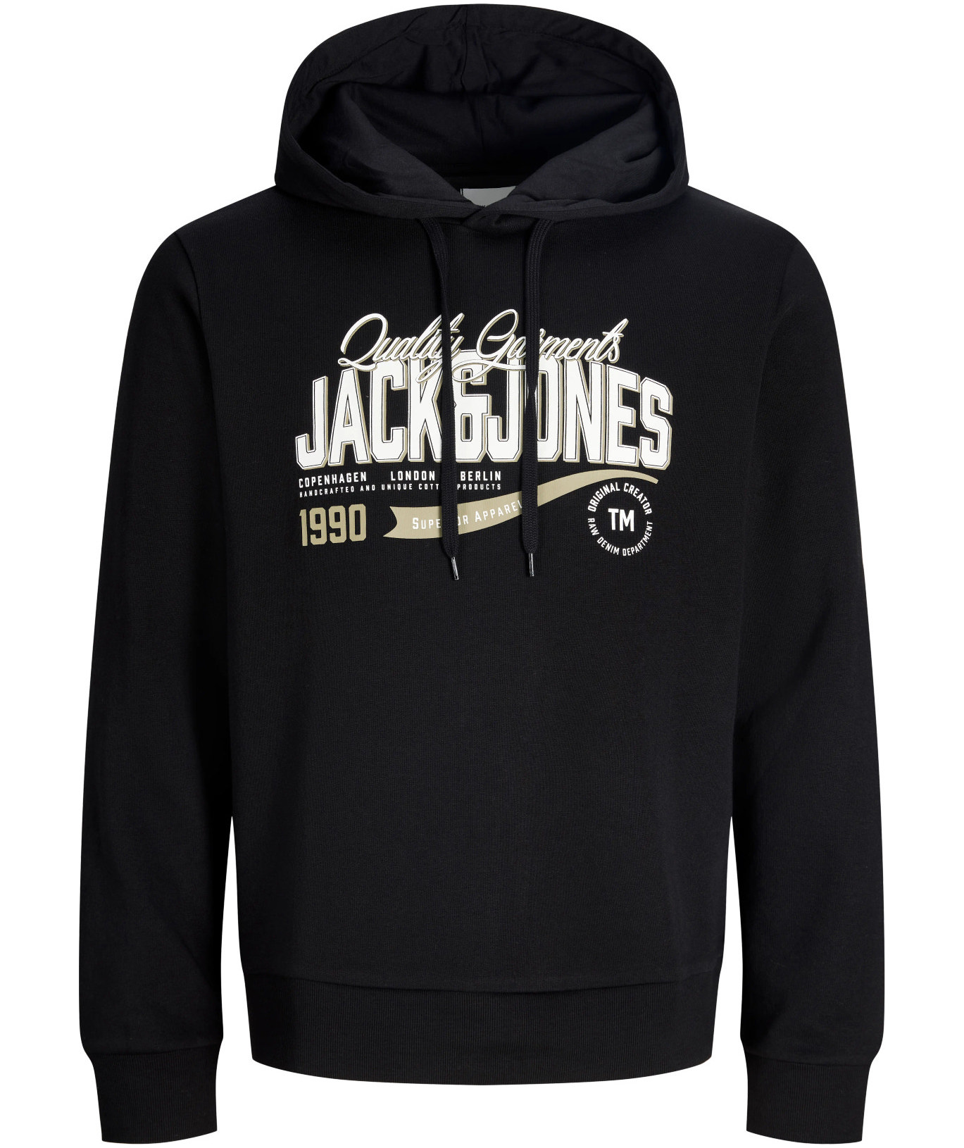 Jack & Jones JJELOGO hettegenser, Svart, Svart, swatch
