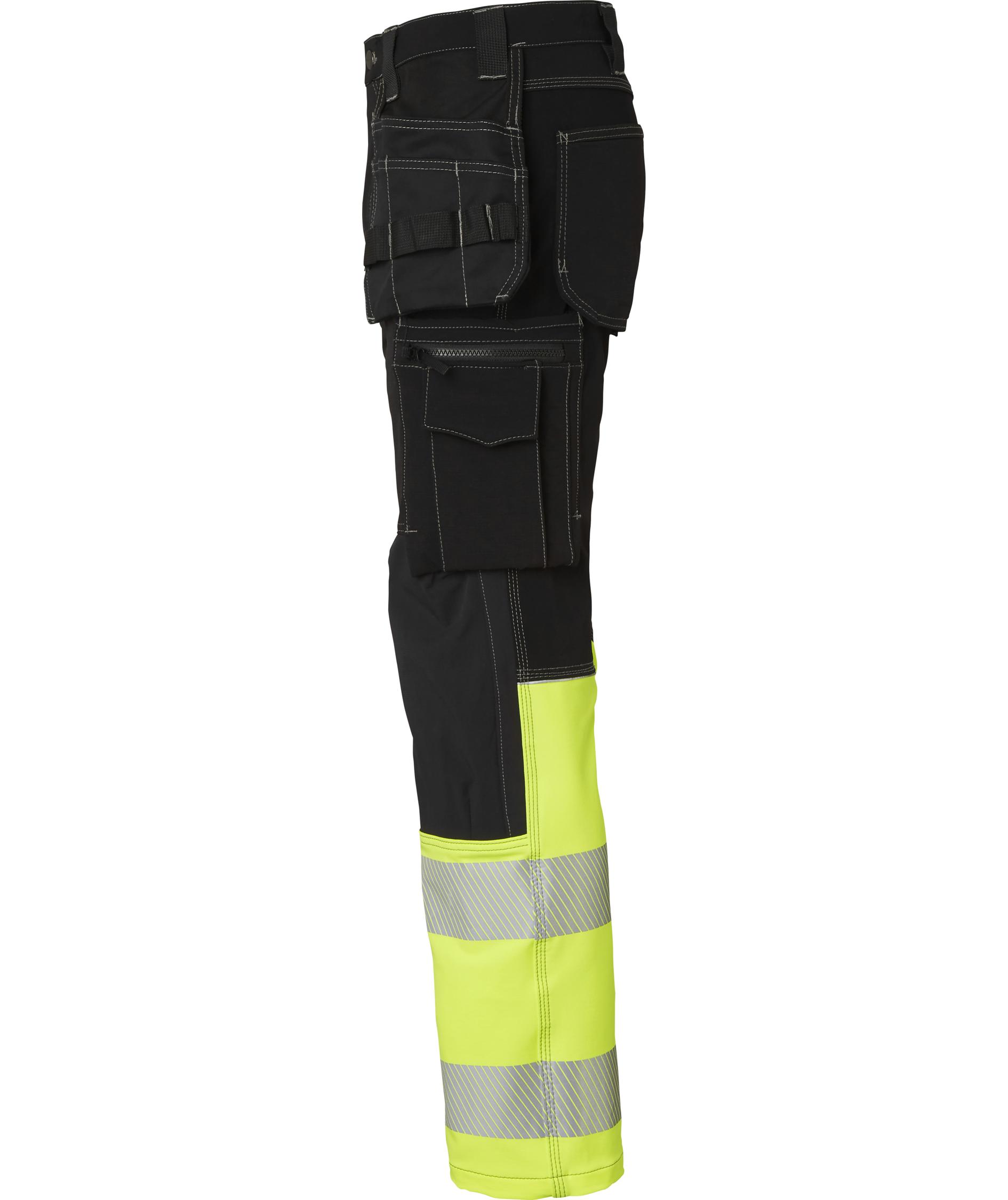 Top Swede hantverksbyxa 312 full stretch, Svart/Varselgul, large image number 3