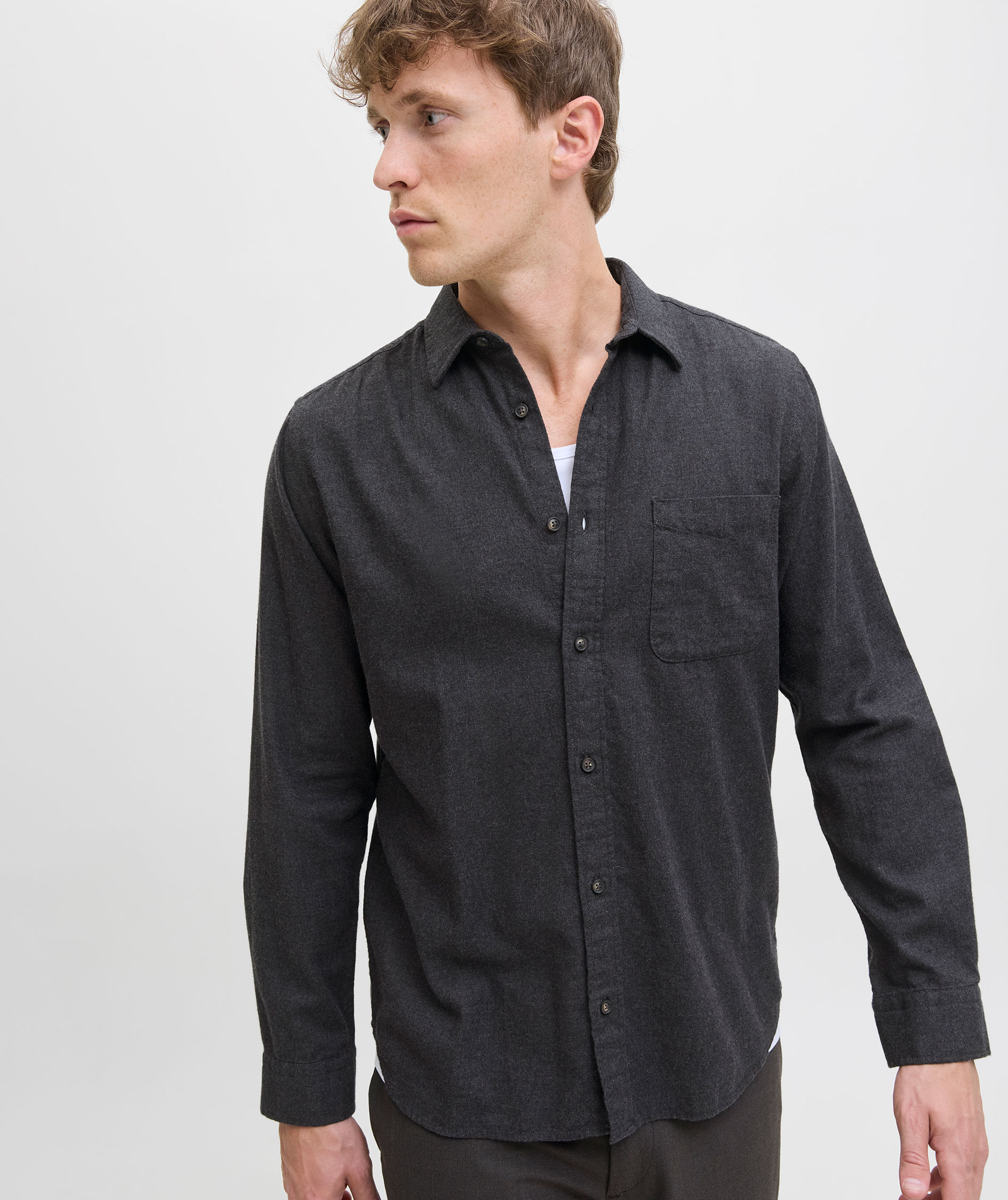 Jack & Jones JJECLASSIC Melange shirt, Dark Grey Melange, large image number 5