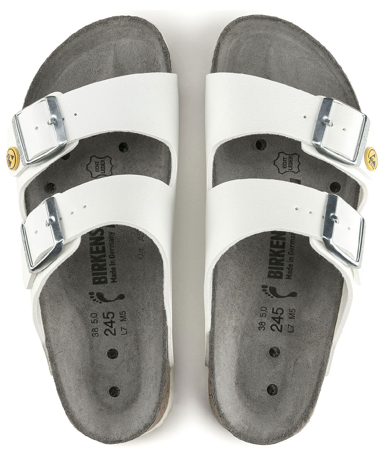 Birkenstock Arizona ESD Regular Fit sandals, White, large image number 4