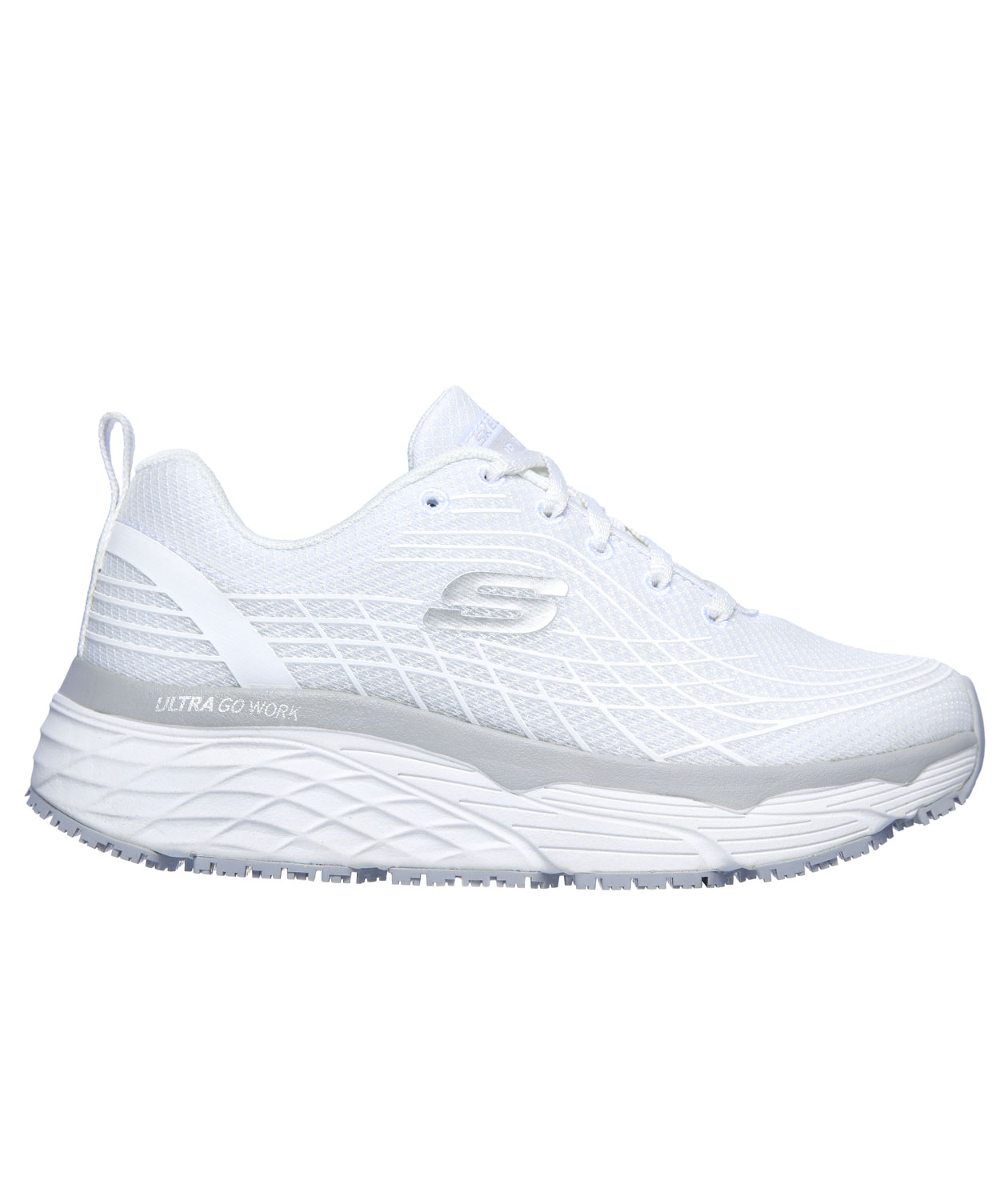 Skechers Max Cushioning SR women's work shoes OB, White, White, swatch