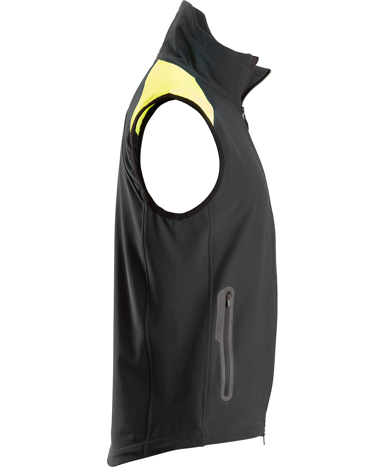 Snickers FlexiWork vest full stretch, Sort/Neon Gul, large image number 3