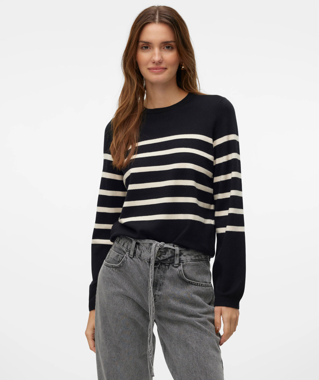 Vero Moda VMSABA Damen Strickpullover, Black Birch