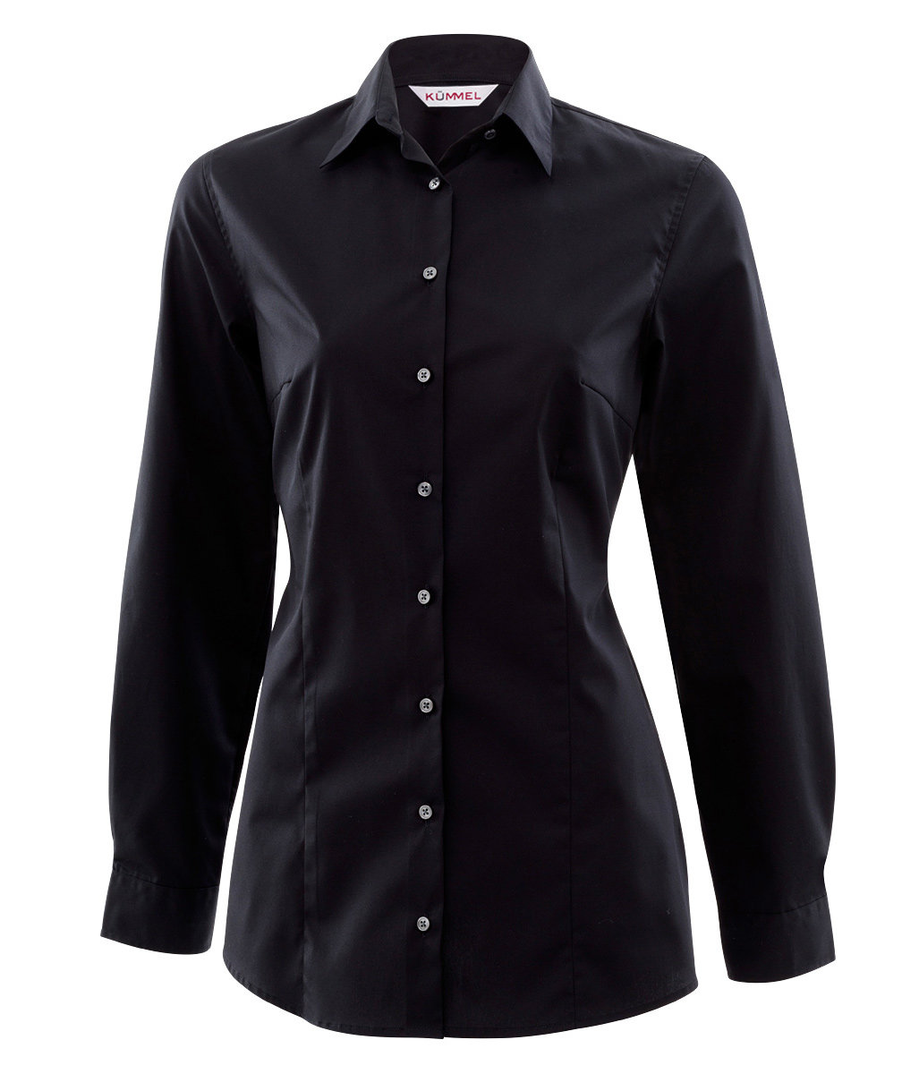 K&uuml;mmel Frankfurt Classic fit poplin dameskjorte, Sort