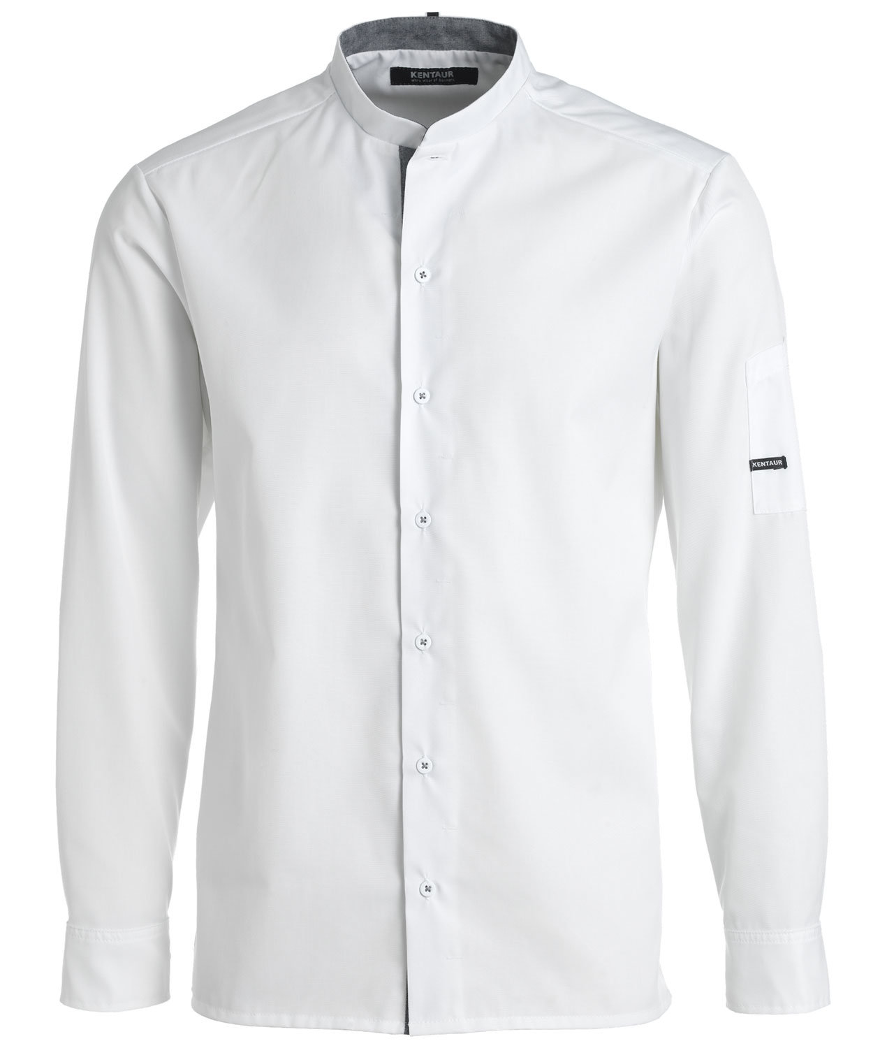 Kentaur modern fit chefs shirt/server shirt, White