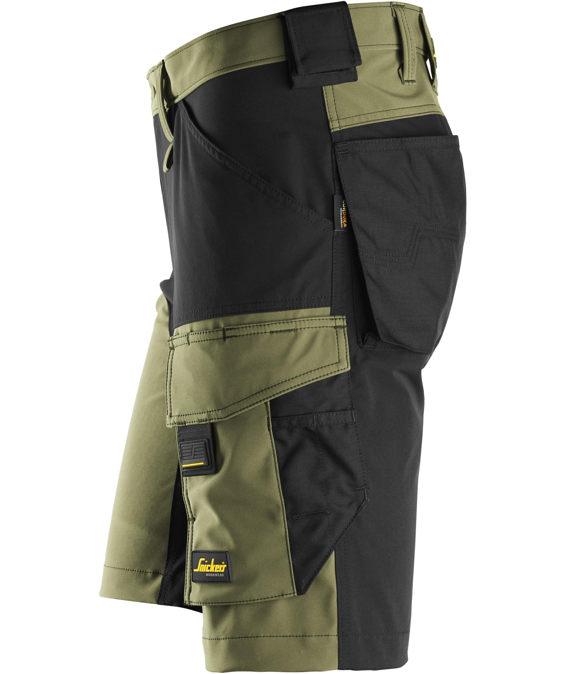 Snickers AllroundWork arbeidsshorts 6173 full, Khaki Green/Black, large image number 3