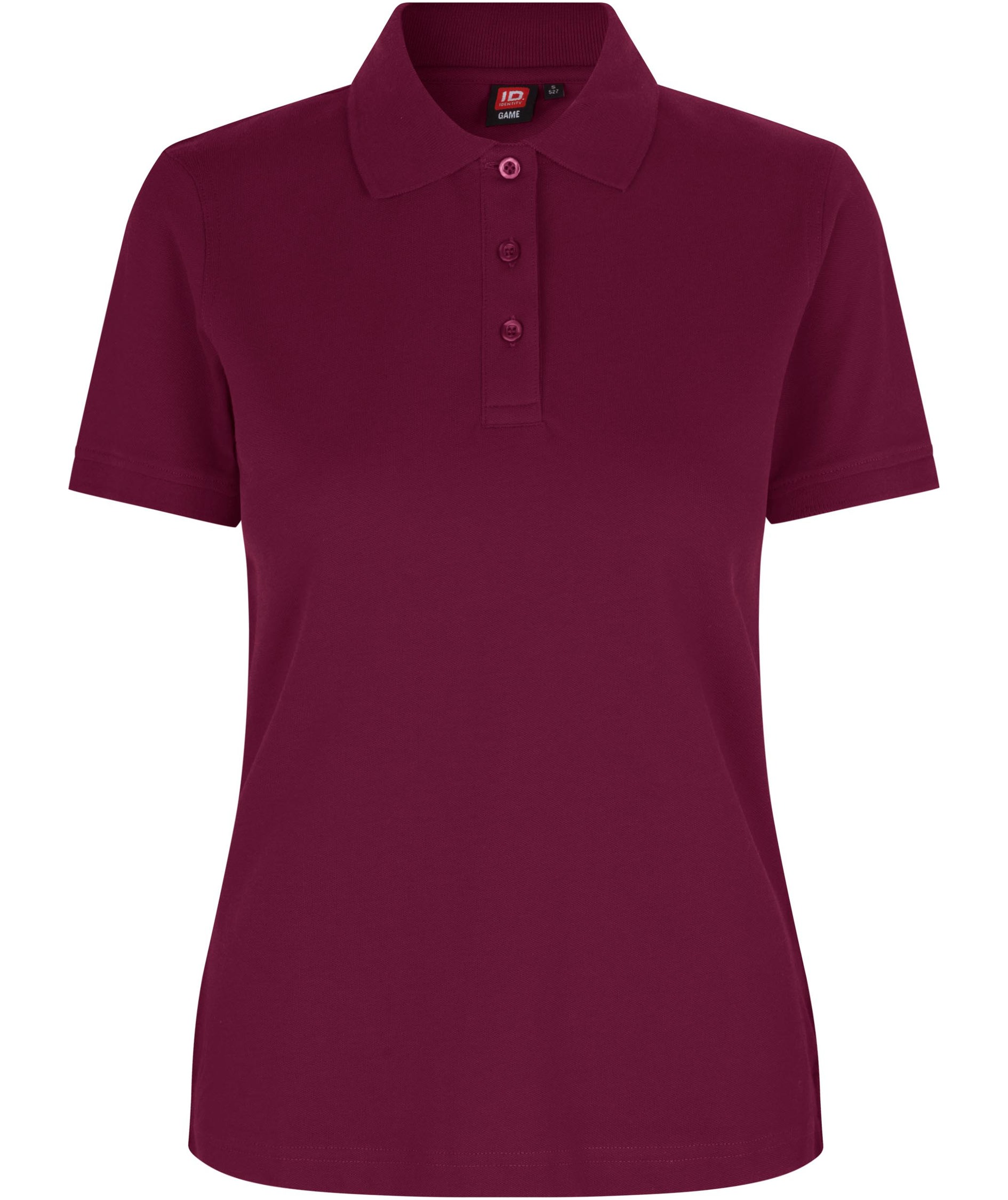 ID dame Pique Polo T-shirt med stretch, Bordeaux, Bordeaux, swatch