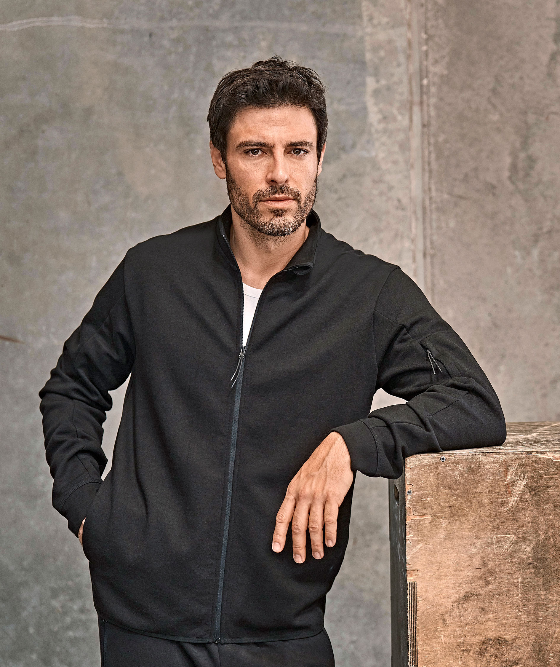 Tee Jays Athletic cardigan, Black, large image number 1