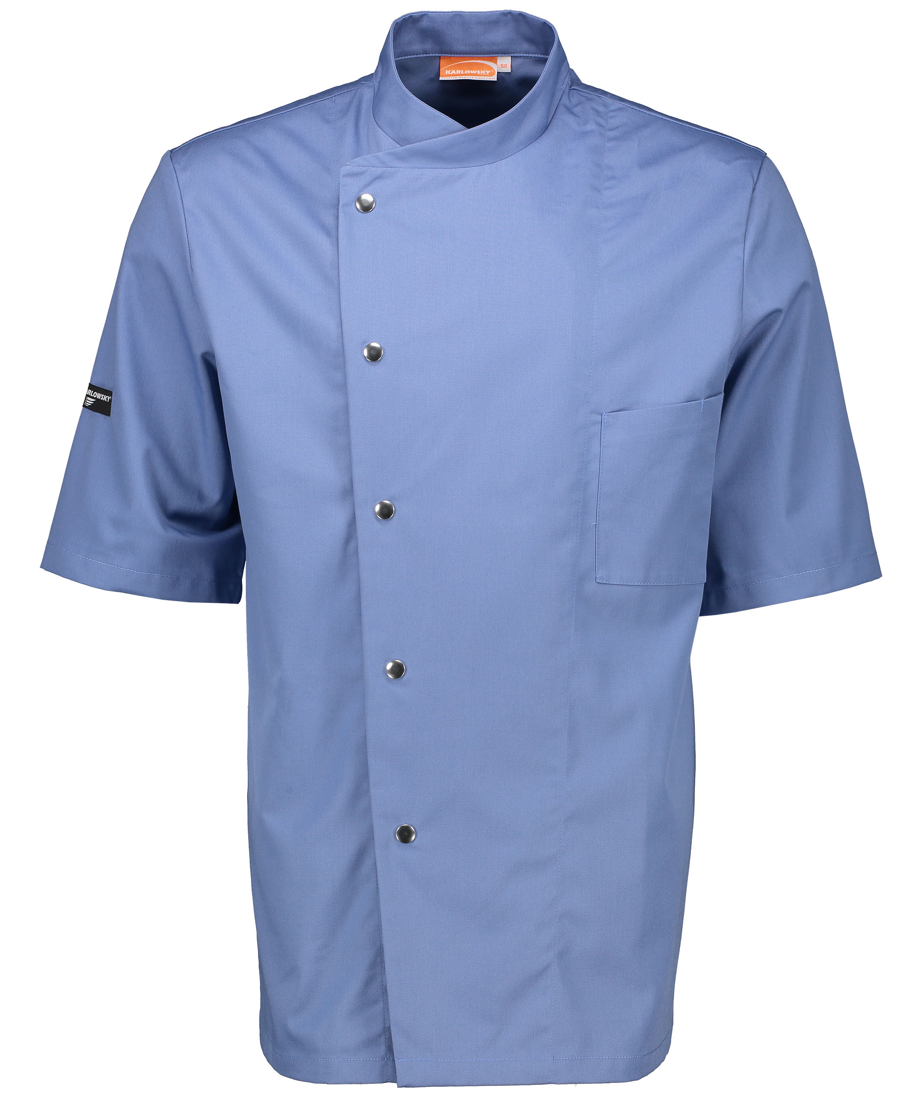 Karlowsky Gustav kurz&auml;rmlige Kochjacke, Grey/Blue, Grey/Blue, swatch