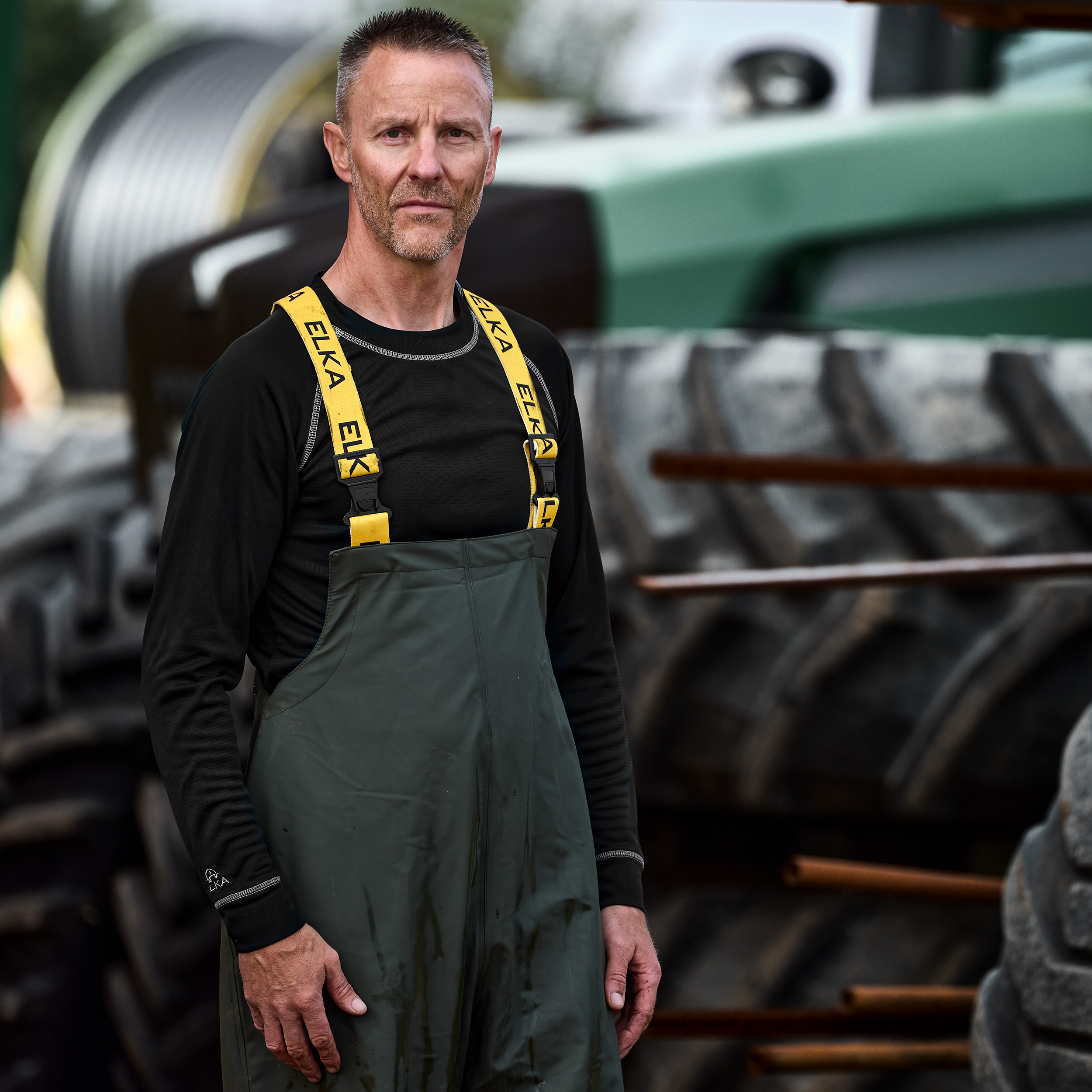 ELKA Elements PU/PVC regnh&auml;ngselbyxa, Olivgr&ouml;n, large image number 3