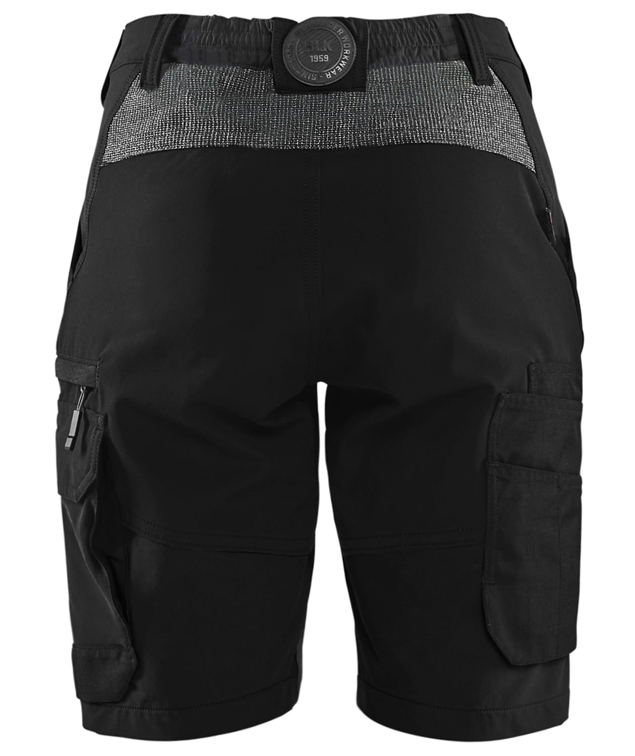 Bl&aring;kl&auml;der dame serviceshorts full stretch, Sort/M&oslash;rkegr&aring;