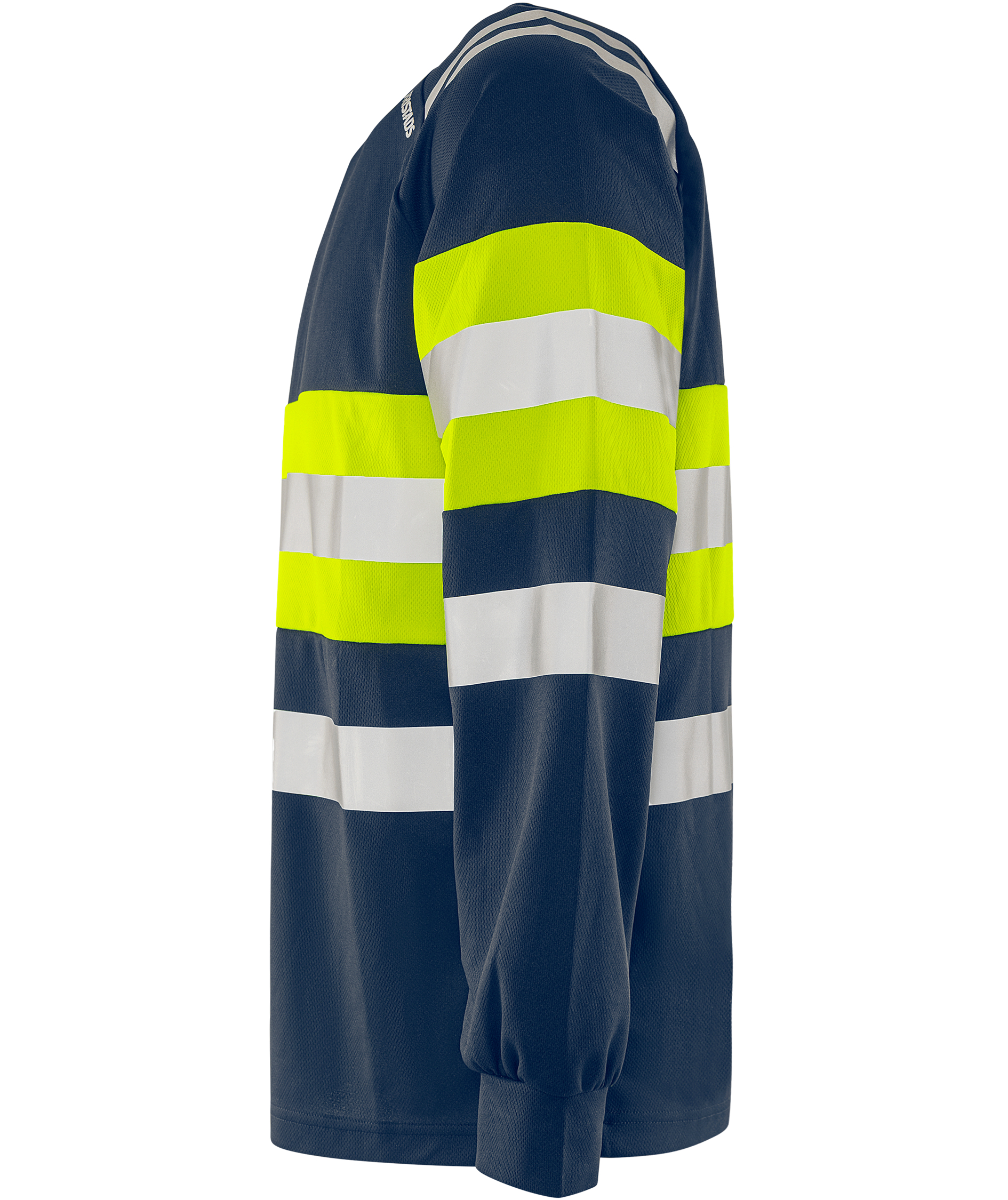 Fristads l&aring;ng&auml;rmad T-shirt 7881 GPST, Varsel yellow/marinbl&aring;, large image number 3