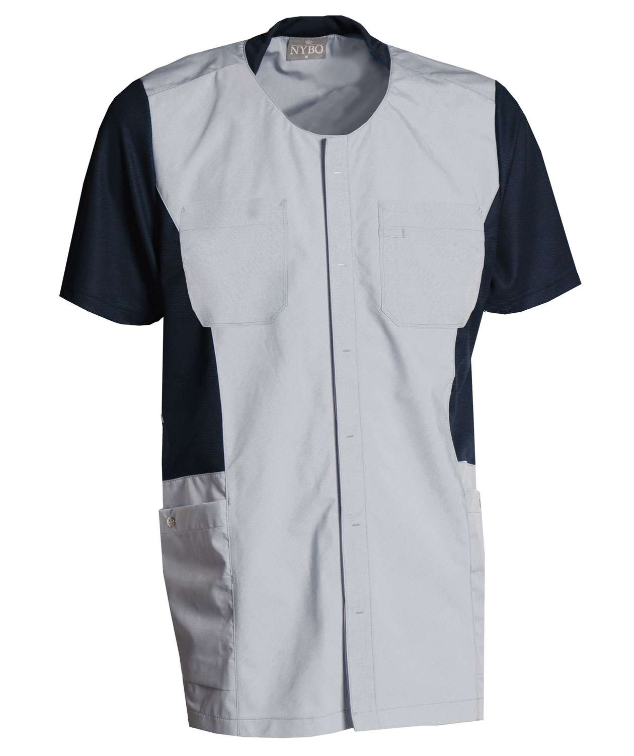 Nybo Workwear Sporty Mix kort&auml;rmad skjorta, Gr&aring;