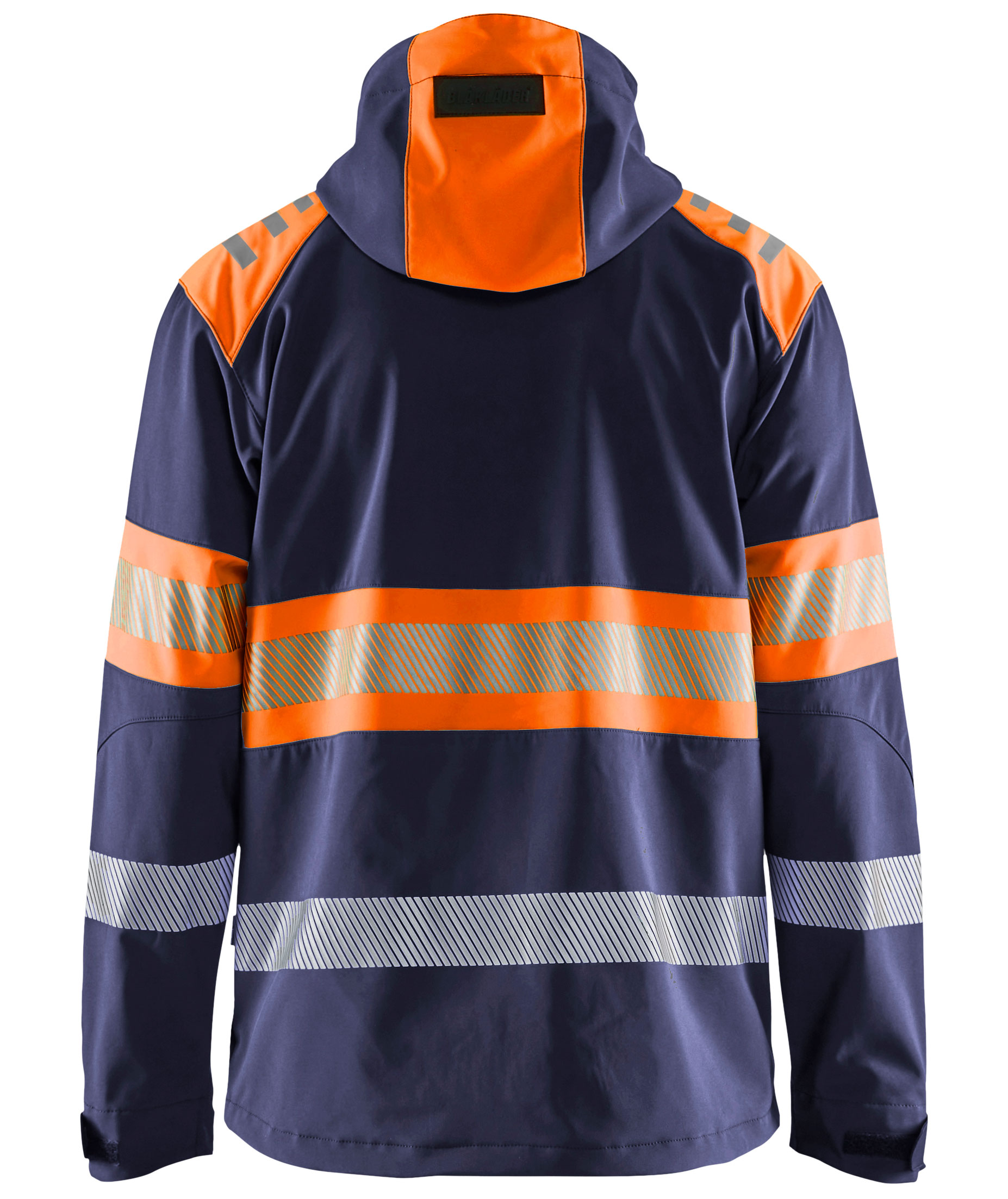Bl&aring;kl&auml;der softshelljakke, Marine/Hi-Vis Oransje