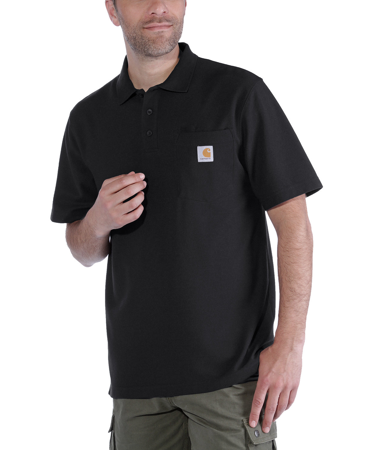 Carhartt Contractor's polo T-shirt, Sort, large image number 1