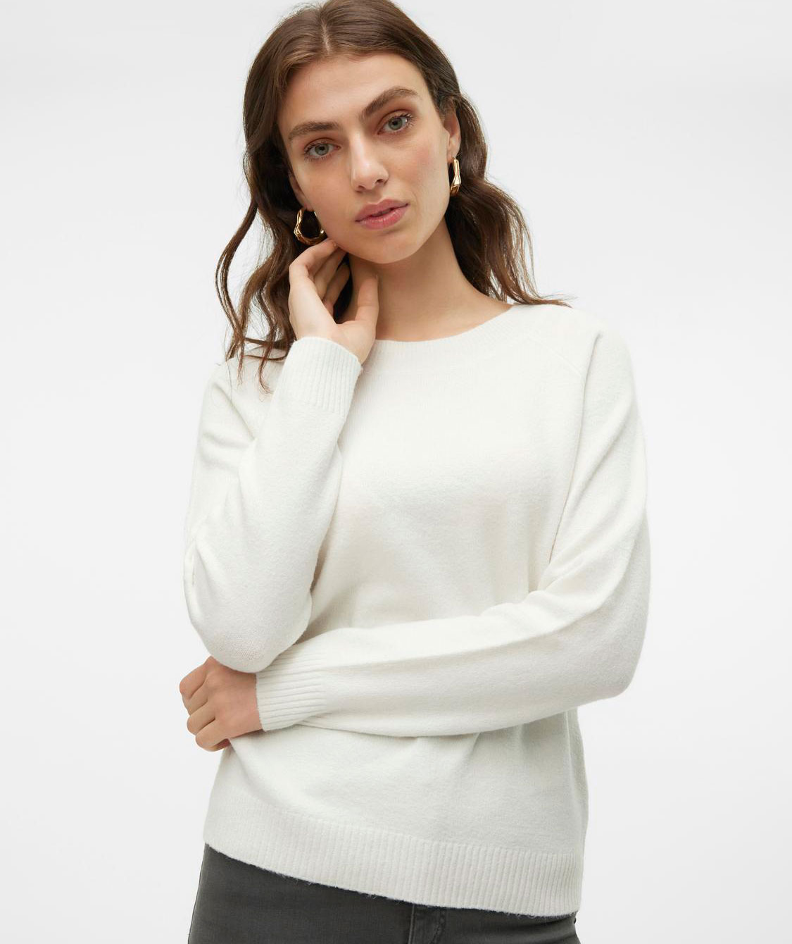 Vero Moda VMDOFFY women's knitted pullover, Snow White Melange, large image number 4