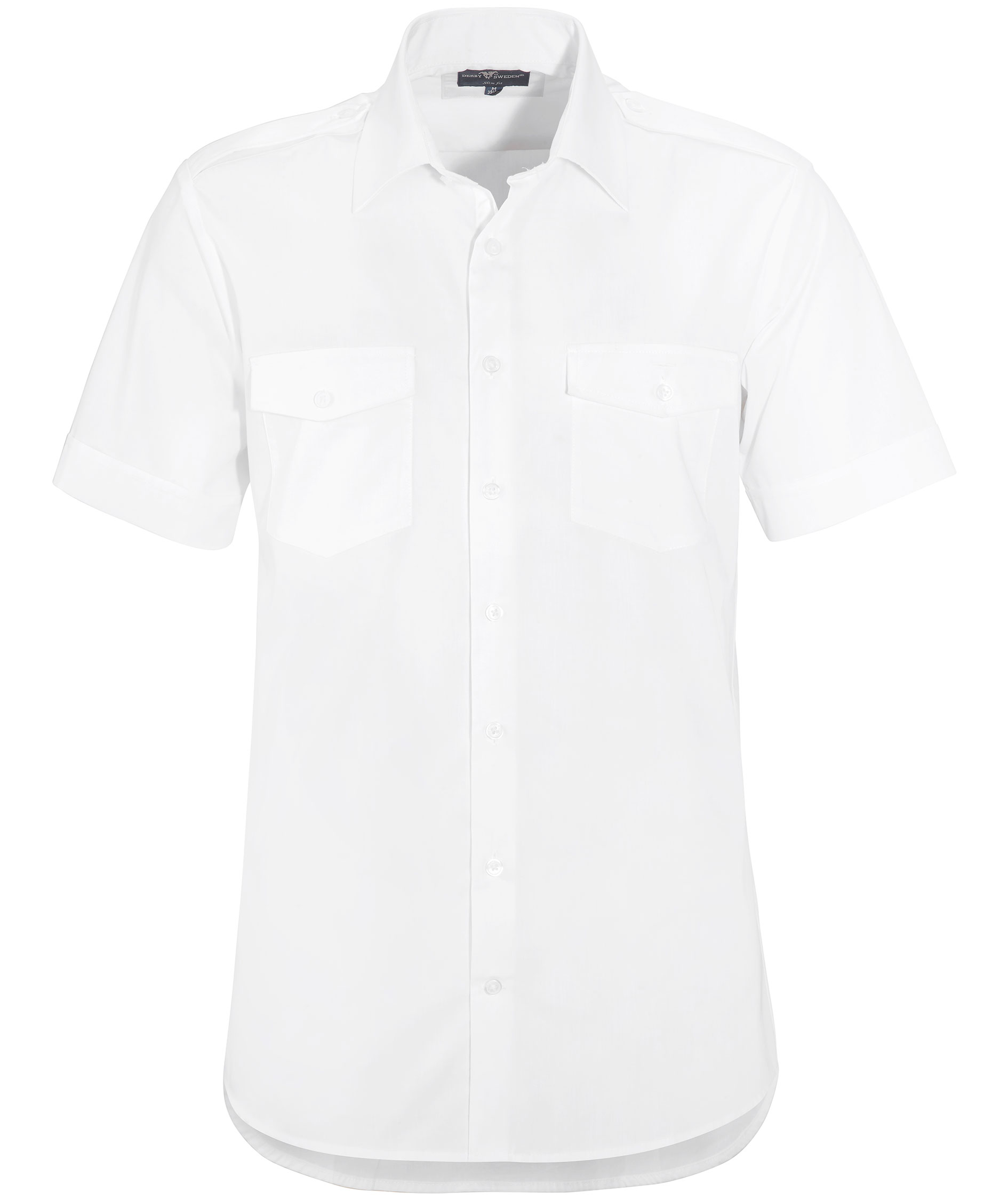 Derby of Sweden Martines Slim fit kortermet pilotskjorte, White