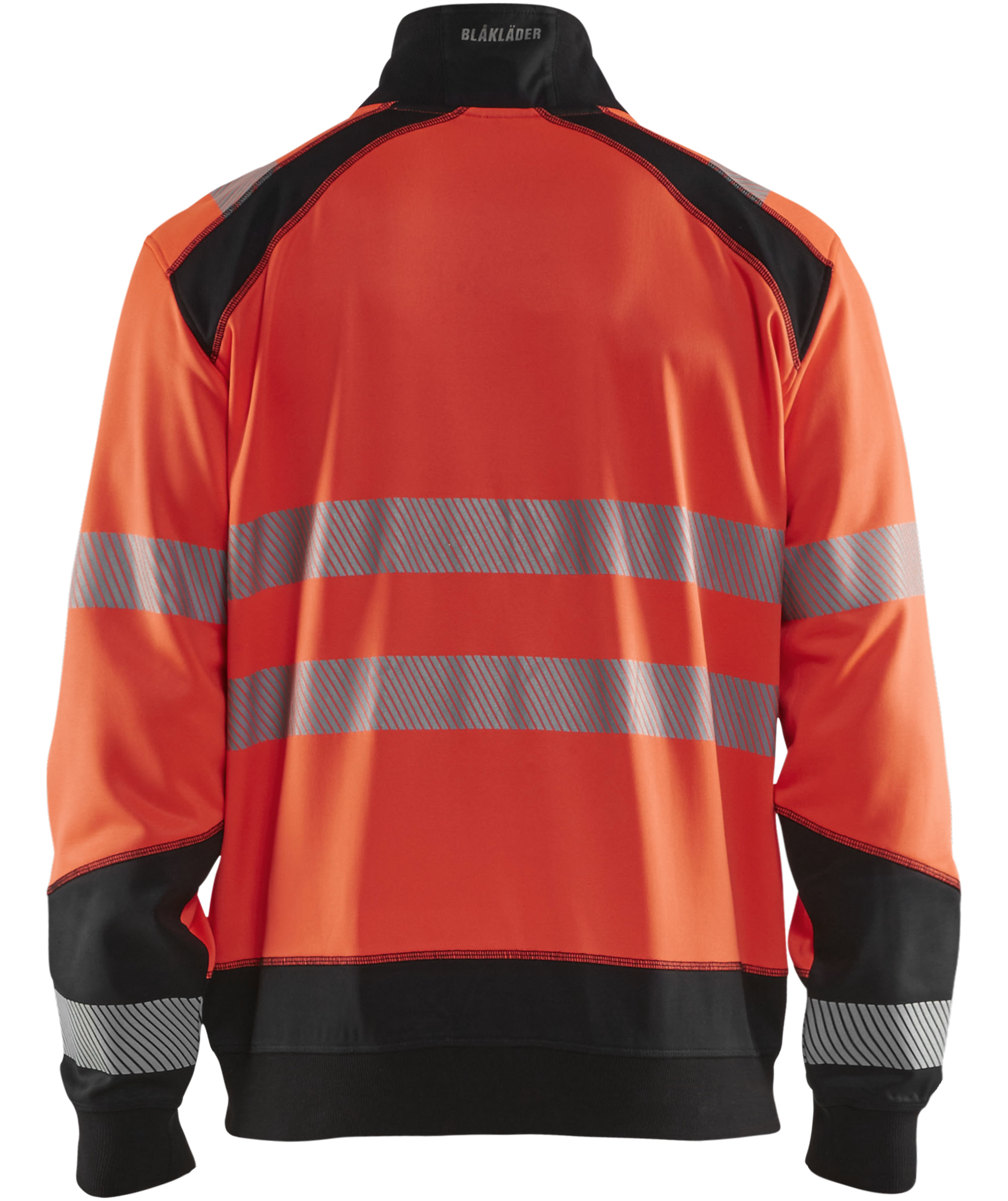 Bl&aring;kl&auml;der half zip sweatshirt, Hi-Vis r&oslash;d/sort, large image number 2