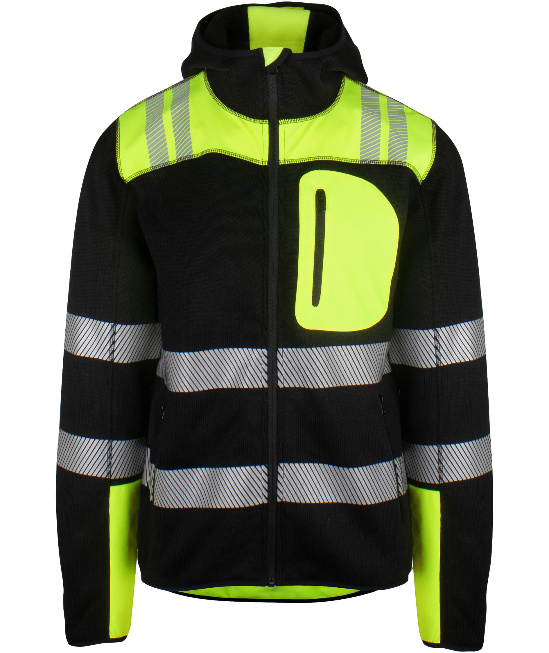 YOU Frontline knitted jacket, Black/safety yellow