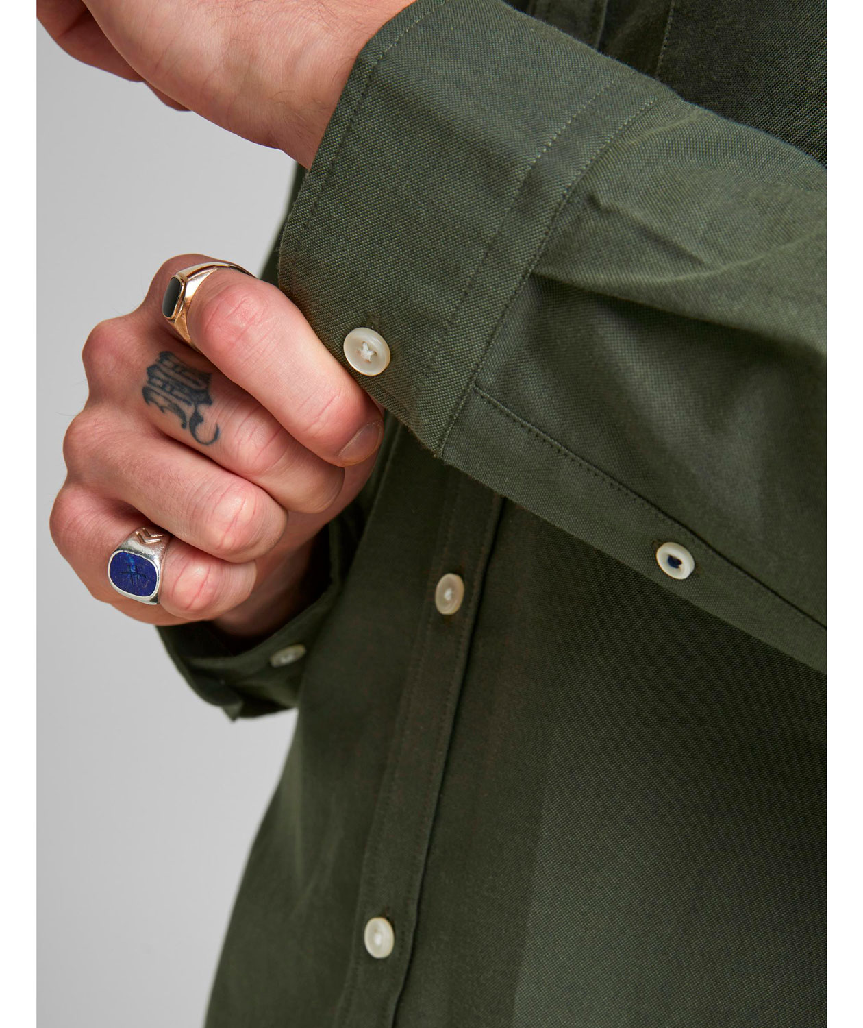 Jack & Jones JJEOXFORD Slim fit shirt, Forest Night, large image number 3