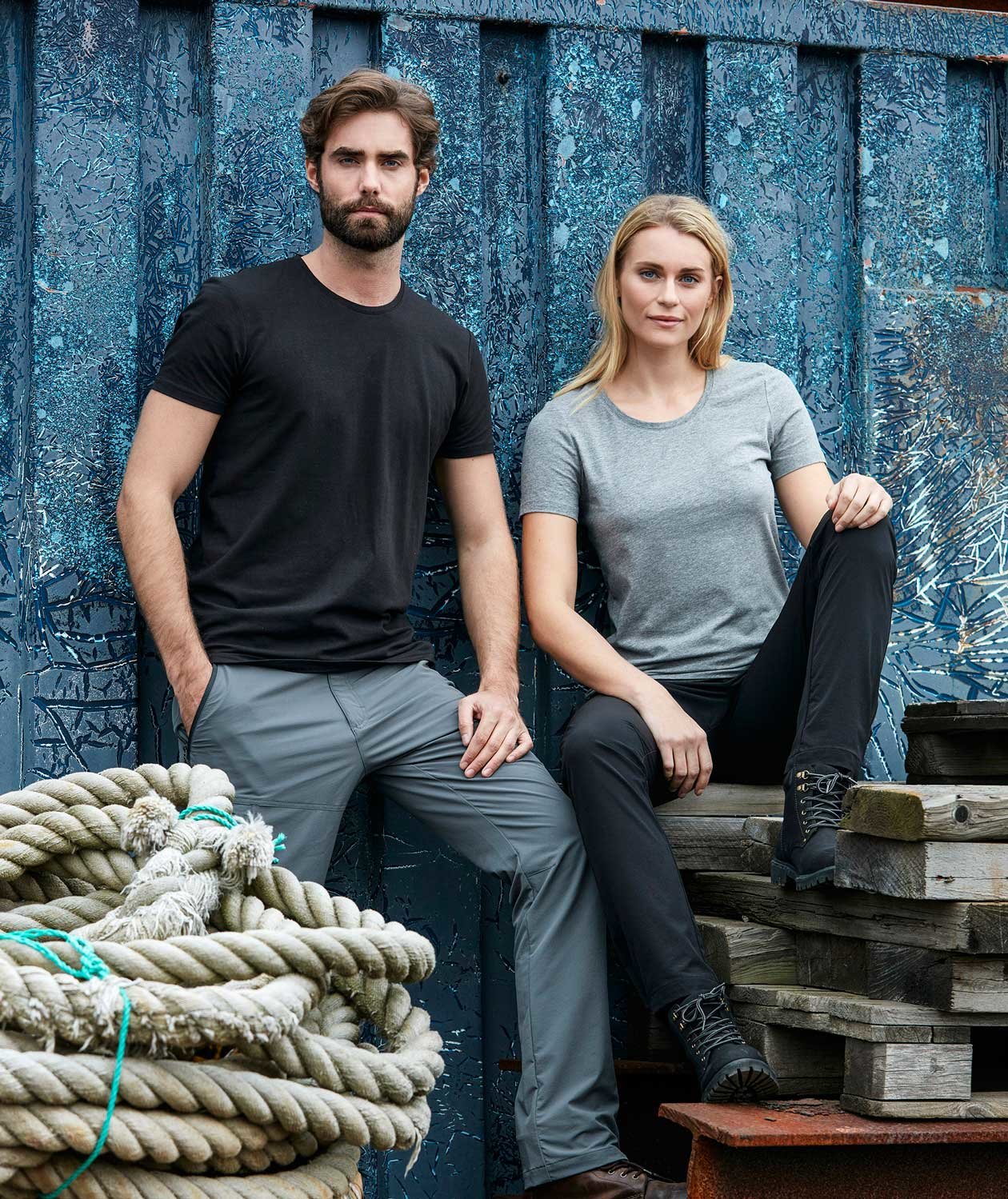 South West Nora &oslash;kologisk dame T-skjorte, M&oslash;rk Lynggr&aring;