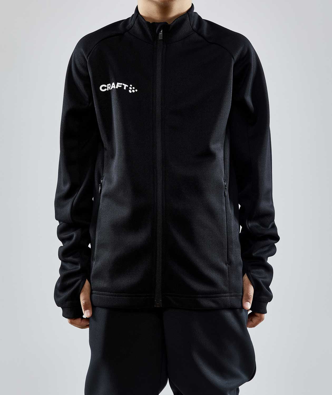 Craft Evolve Full Zip sweatshirt til b&oslash;rn, Sort, large image number 1