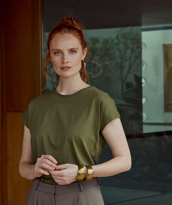 Clique dame Fashion Top, Armygr&oslash;n, large image number 1