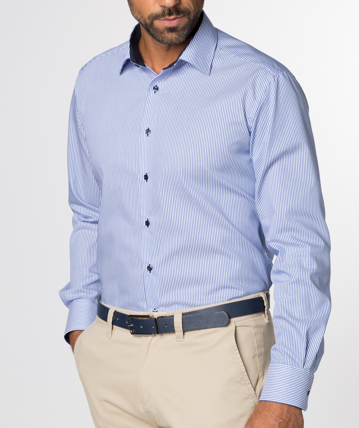 Eterna Modern fit Twill skjorte, Bl&aring;