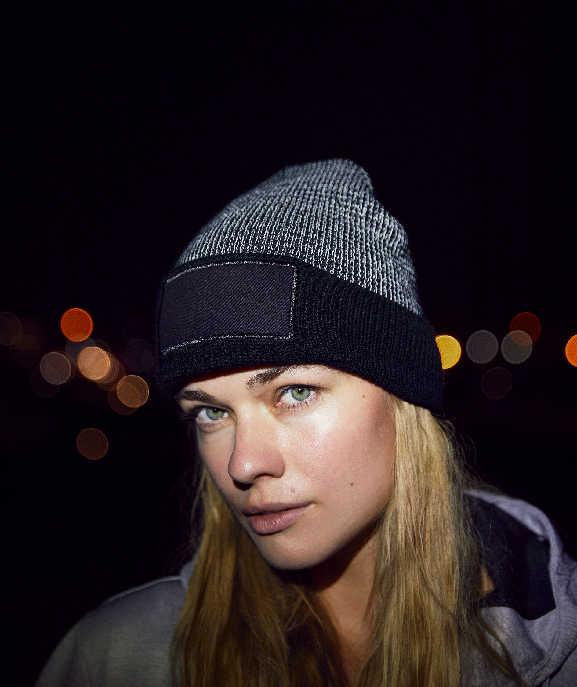 Clique Hubert Patch reflective knitted beanie, Reflective, Reflective, large image number 1